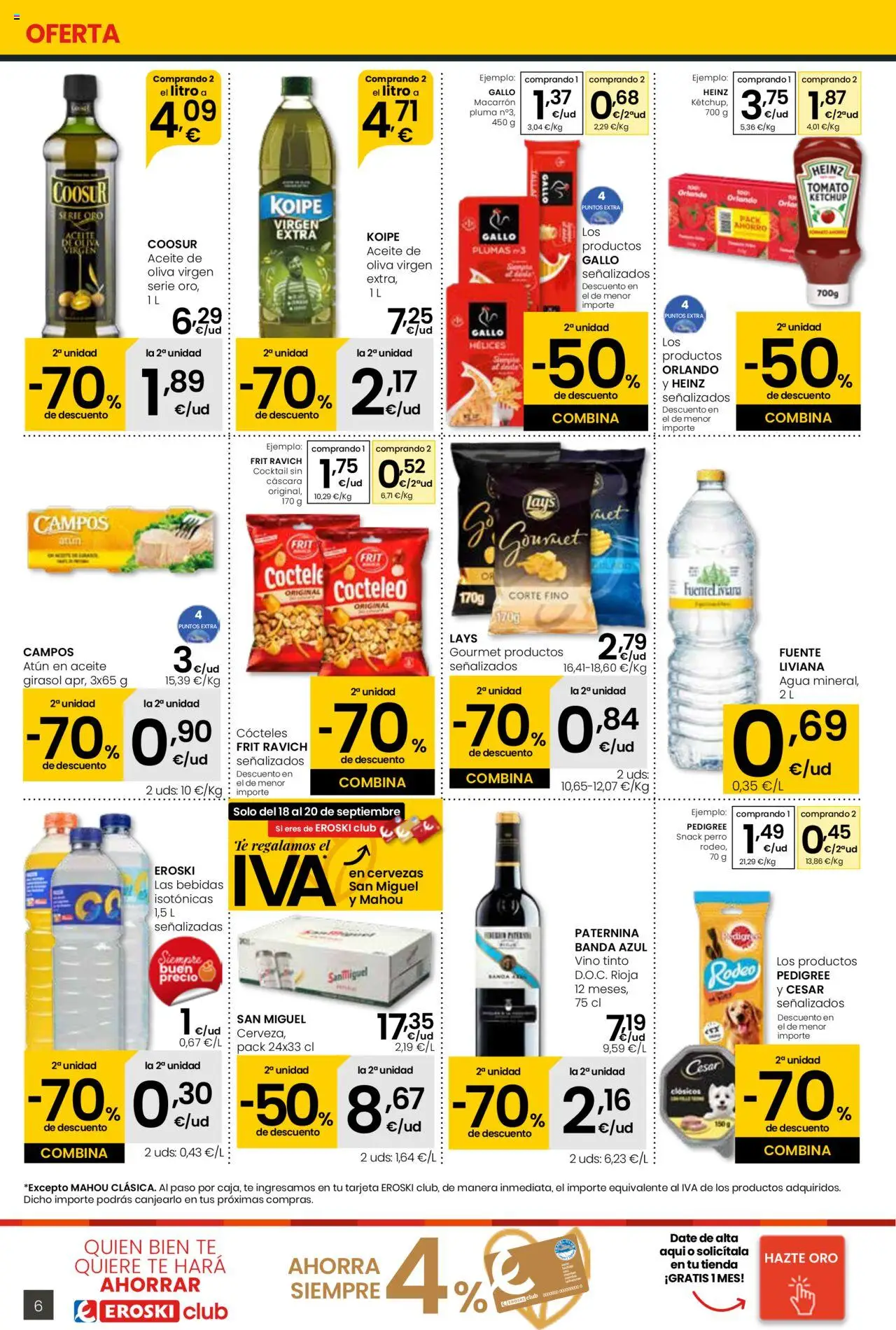 Eroski - City │ válido desde el 18.09.2025 | Página: 6 | Productos: Aceite, Vino, Té