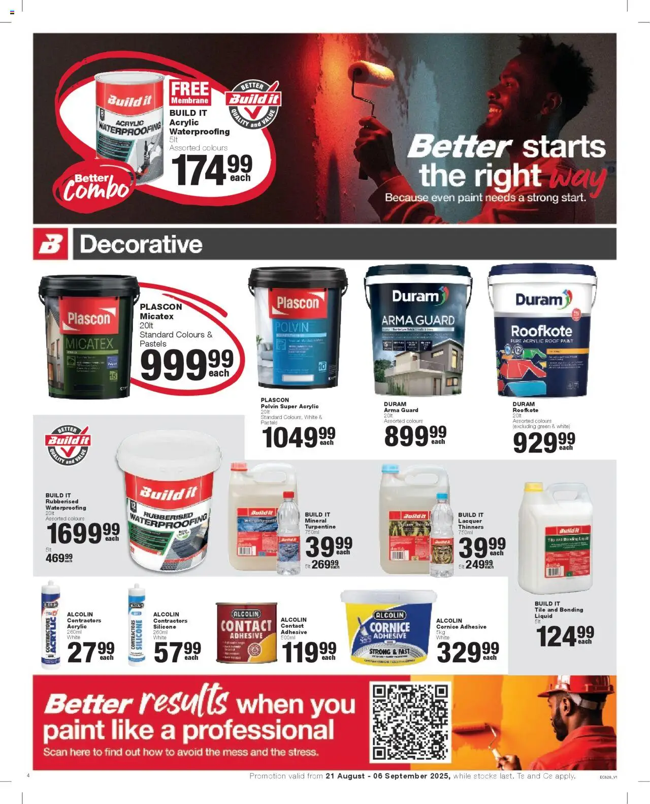 Build It - Eastern Cape - Weekly Specials │ valid from 21.08.2025 | Page: 4 | Products: Paint, Polvin, Adhesive, Silicone