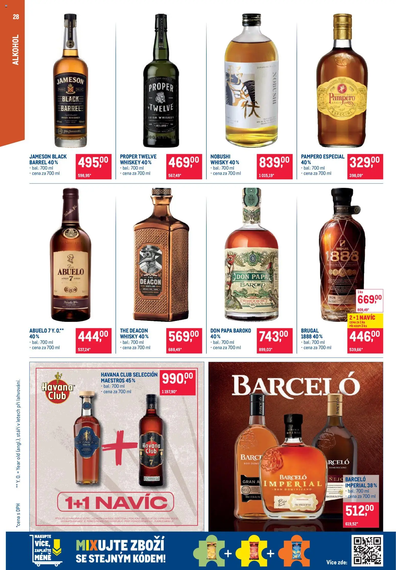 Makro leták - Pro milovníky jídla od 19.11.2025 | Strana: 28 | Produkty: Whiskey, Whisky, Havana club, Don papa