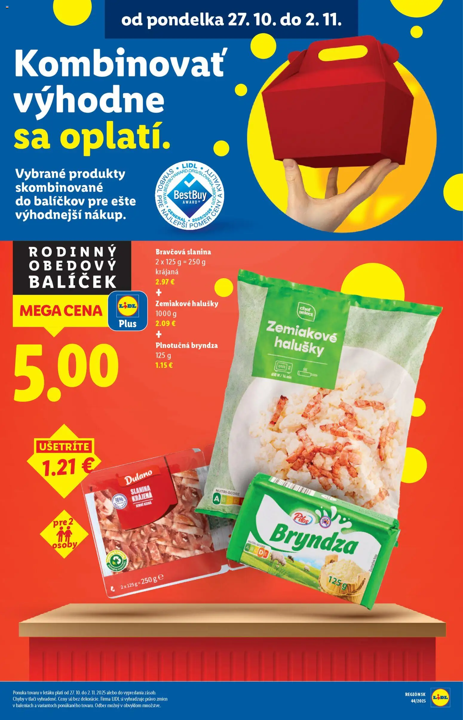 Nové Lidl akcie – leták je platný od 27.10.2025 | Strana: 39 | Produkty: Slanina, Bryndza