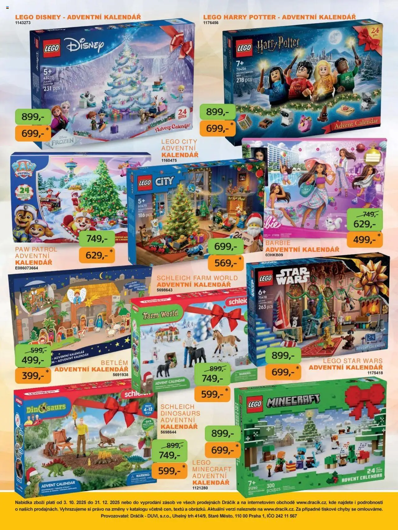 Dráčik leták od 03.10.2025 | Strana: 124 | Produkty: LEGO, Adventní kalendář, Kalendář, Harry Potter