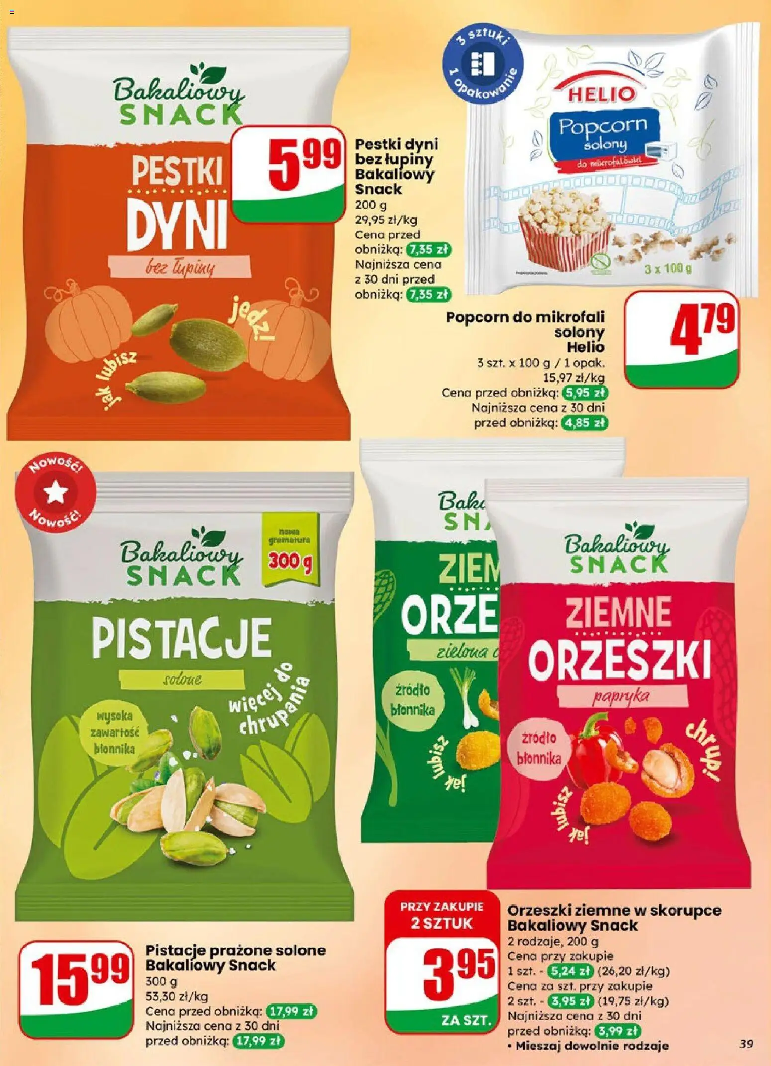 Dino Gazetka od 28.01.2026 | Strona: 39 | Produkty: Papryka, Orzeszki ziemne, Popcorn, Pestki dyni