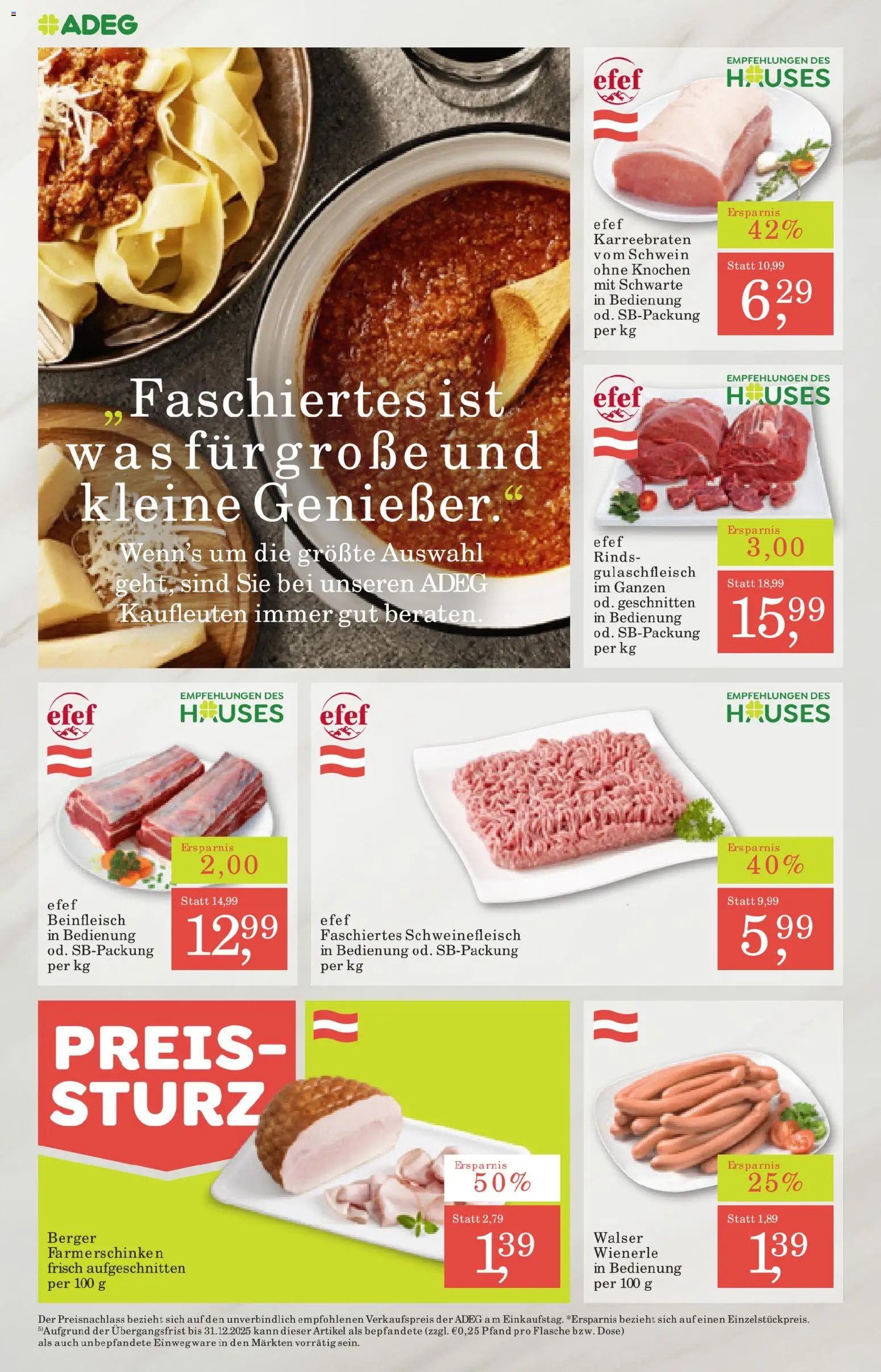 ADEG Vorarlberg gültig ab 06.11.2025 | Seite: 4 | Produkte: Schweinefleisch