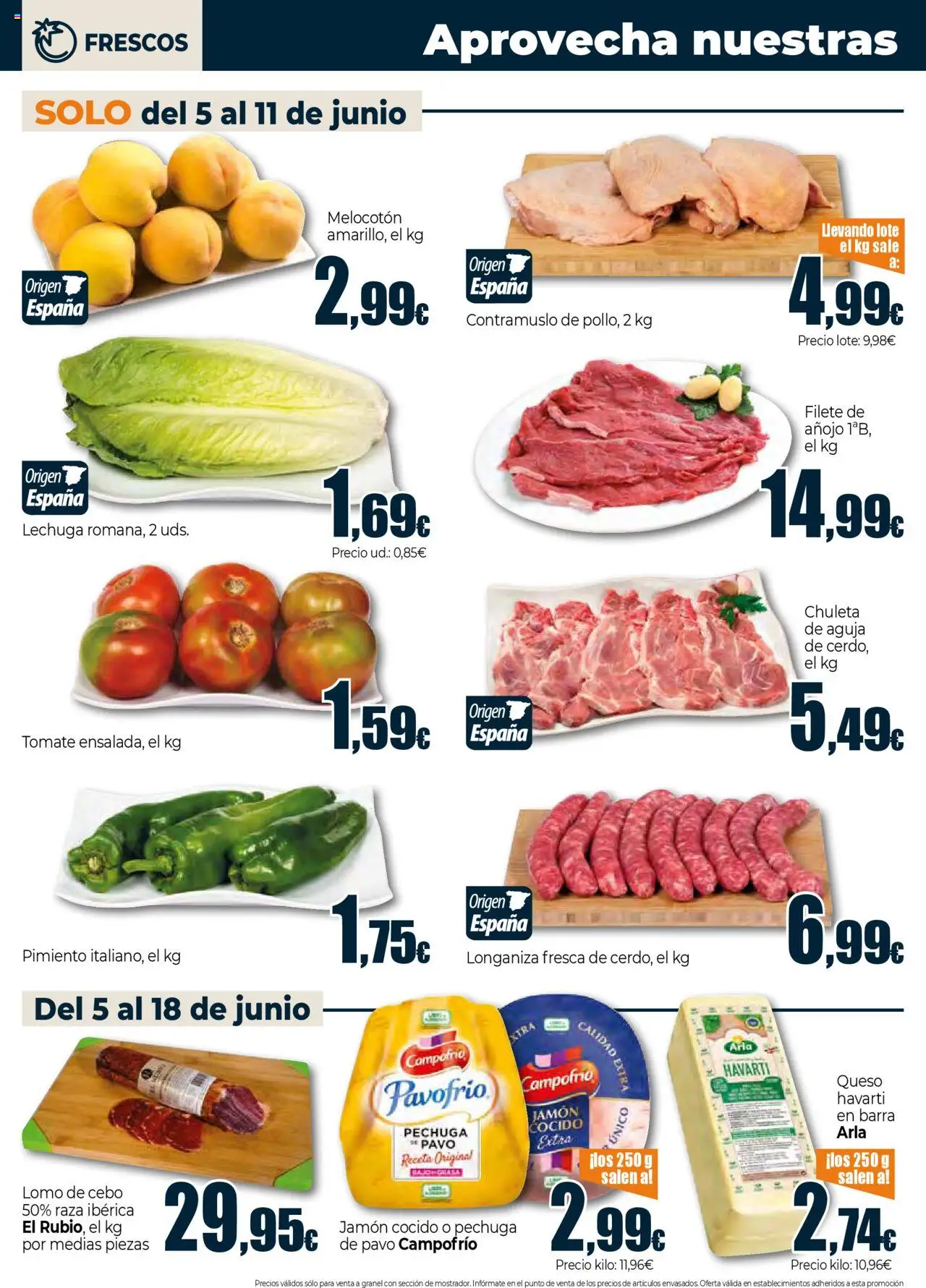 Unide - Market Península │ válido desde el 05.06.2025 | Página: 2 | Productos: Cerdo, Κάδος απορρυμάτων, Longaniza, Melocotón amarillo