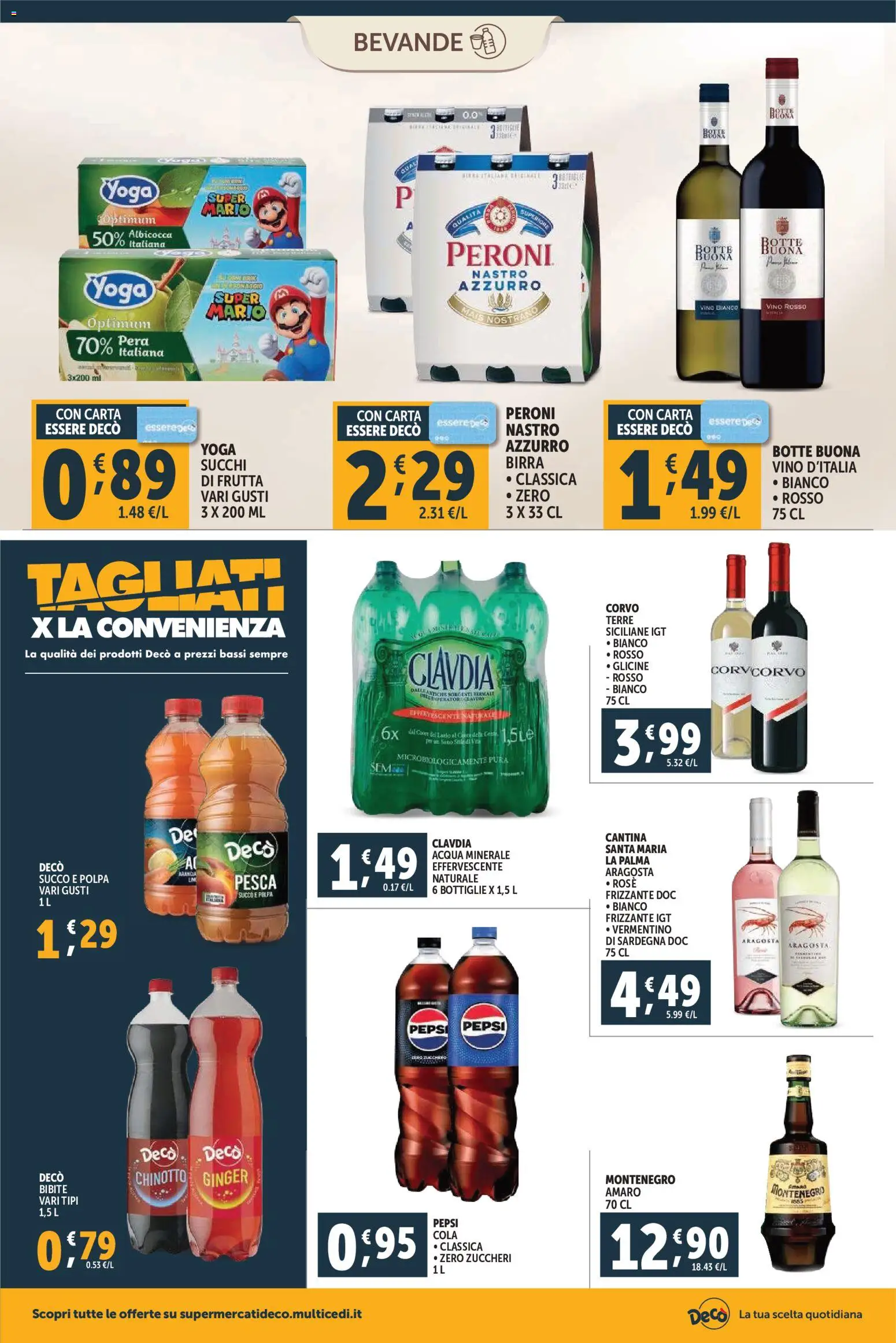Volantino Decò del 20.01.2026 | Pagina: 10 | Prodotti: Vino, Pesca, Acqua minerale, Pepsi