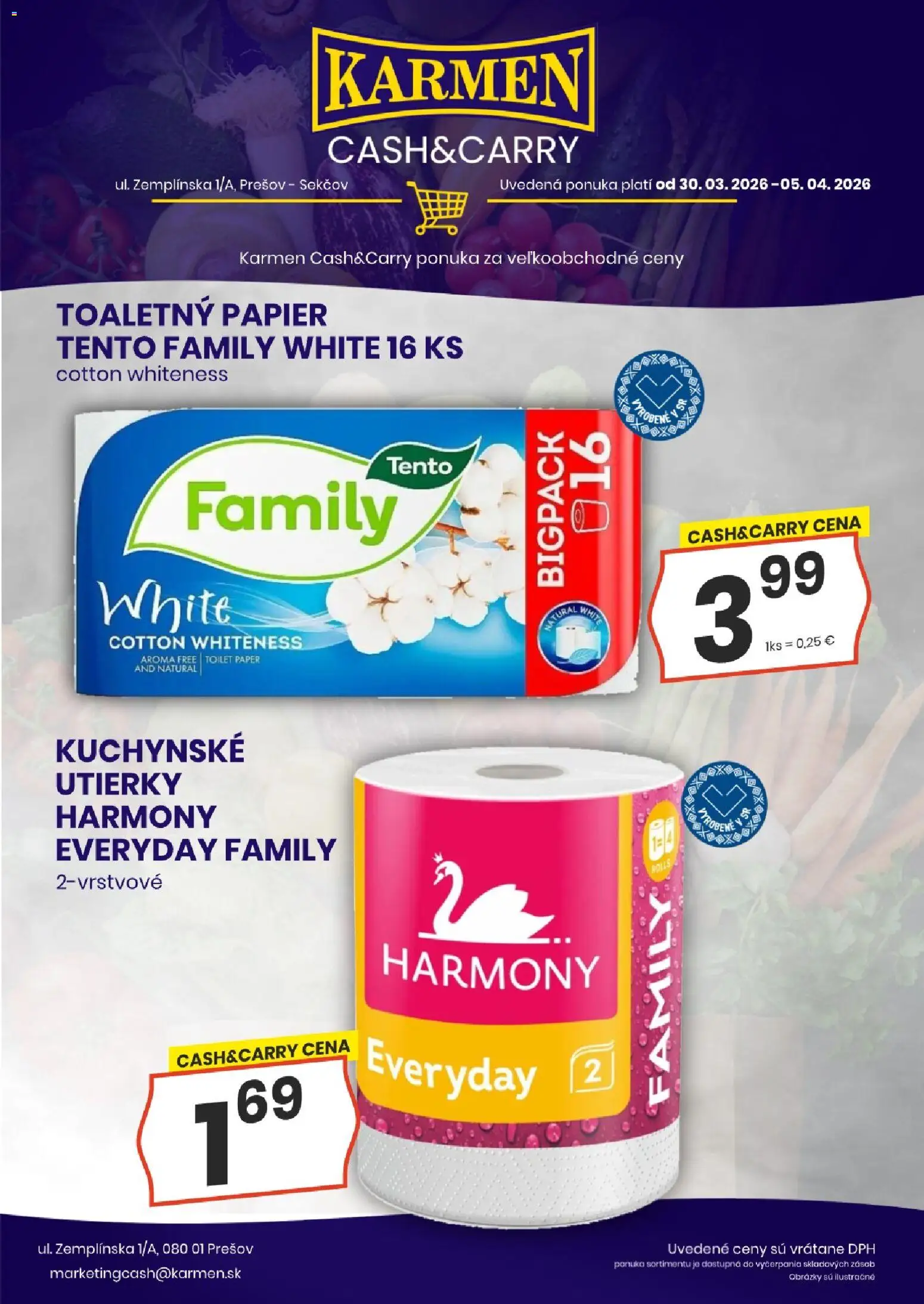 Nové KARMEN CBA akcie – leták je platný od 30.03.2026 | Strana: 8 | Produkty: Toaletný papier