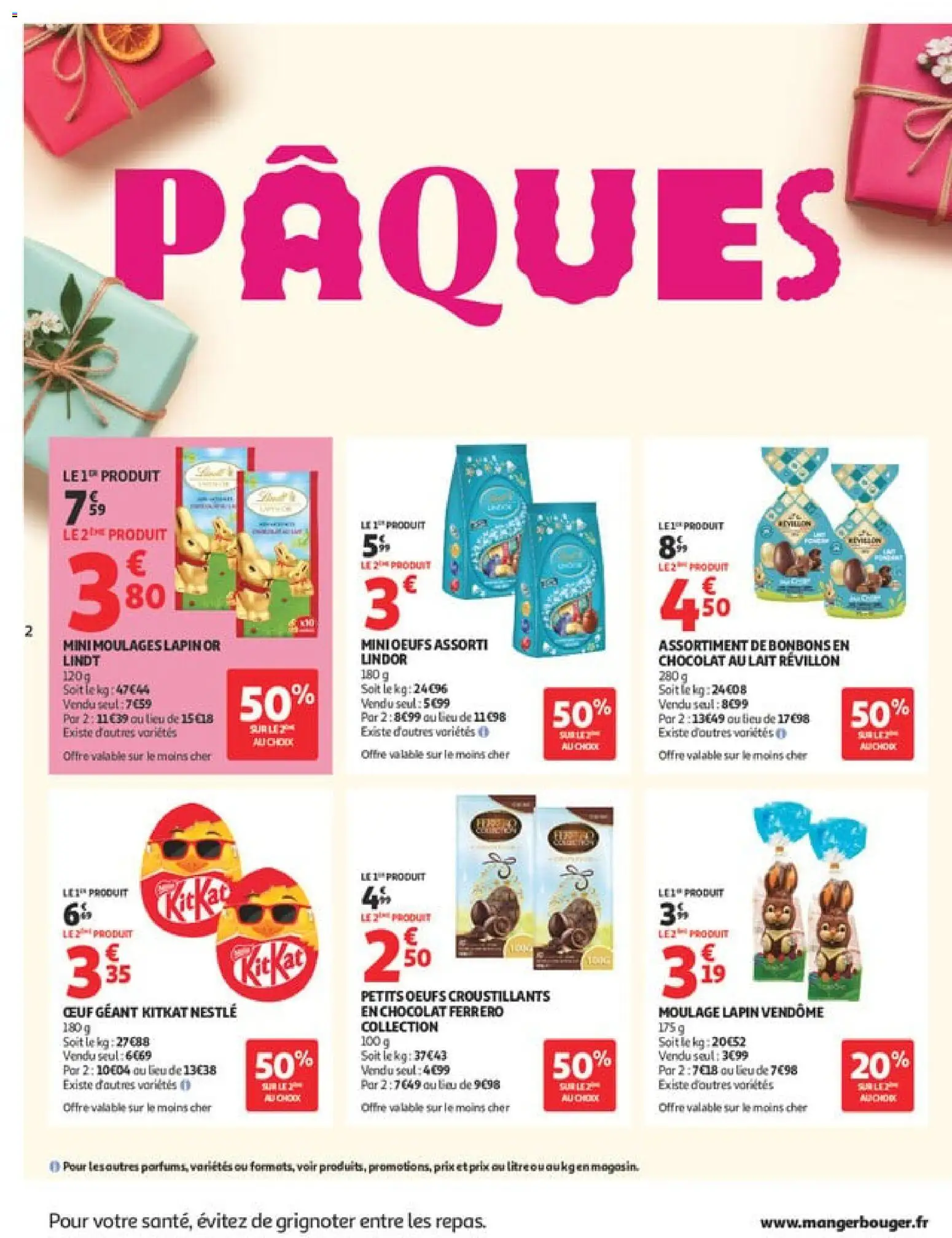 {H1} | Page: 2 | Produits: Lait, Œufs, Bonbons, Lindt