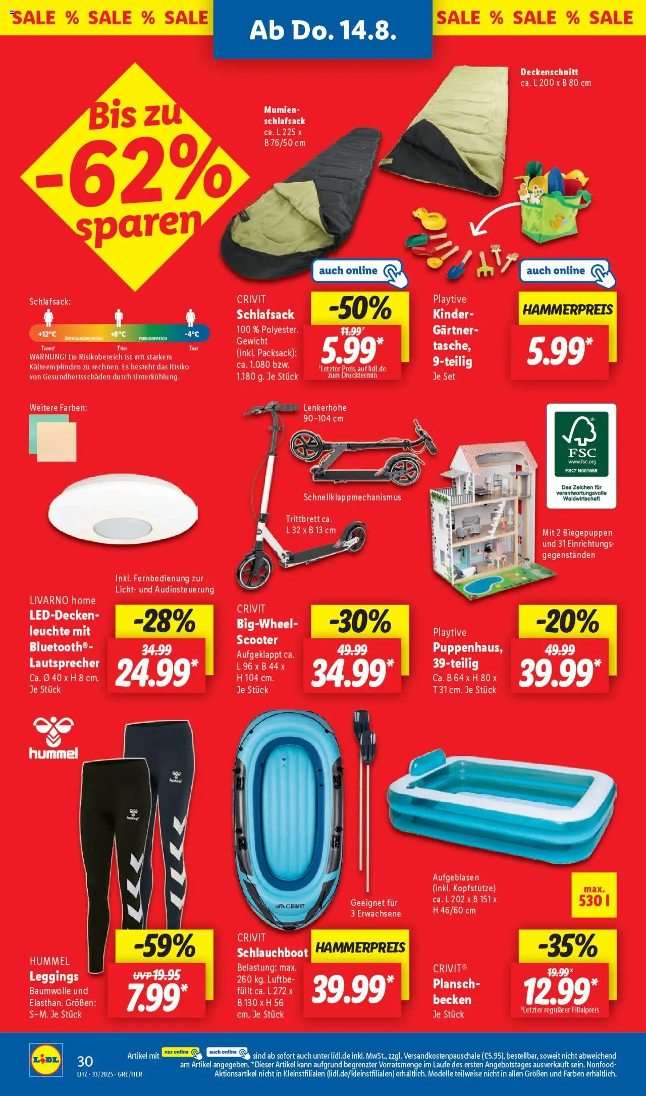Lidl Prospekt Essen - gültig ab dem 11.08.2025 | Seite: 44 | Produkte: Gewicht, Scooter, Schlafsack, Leggings