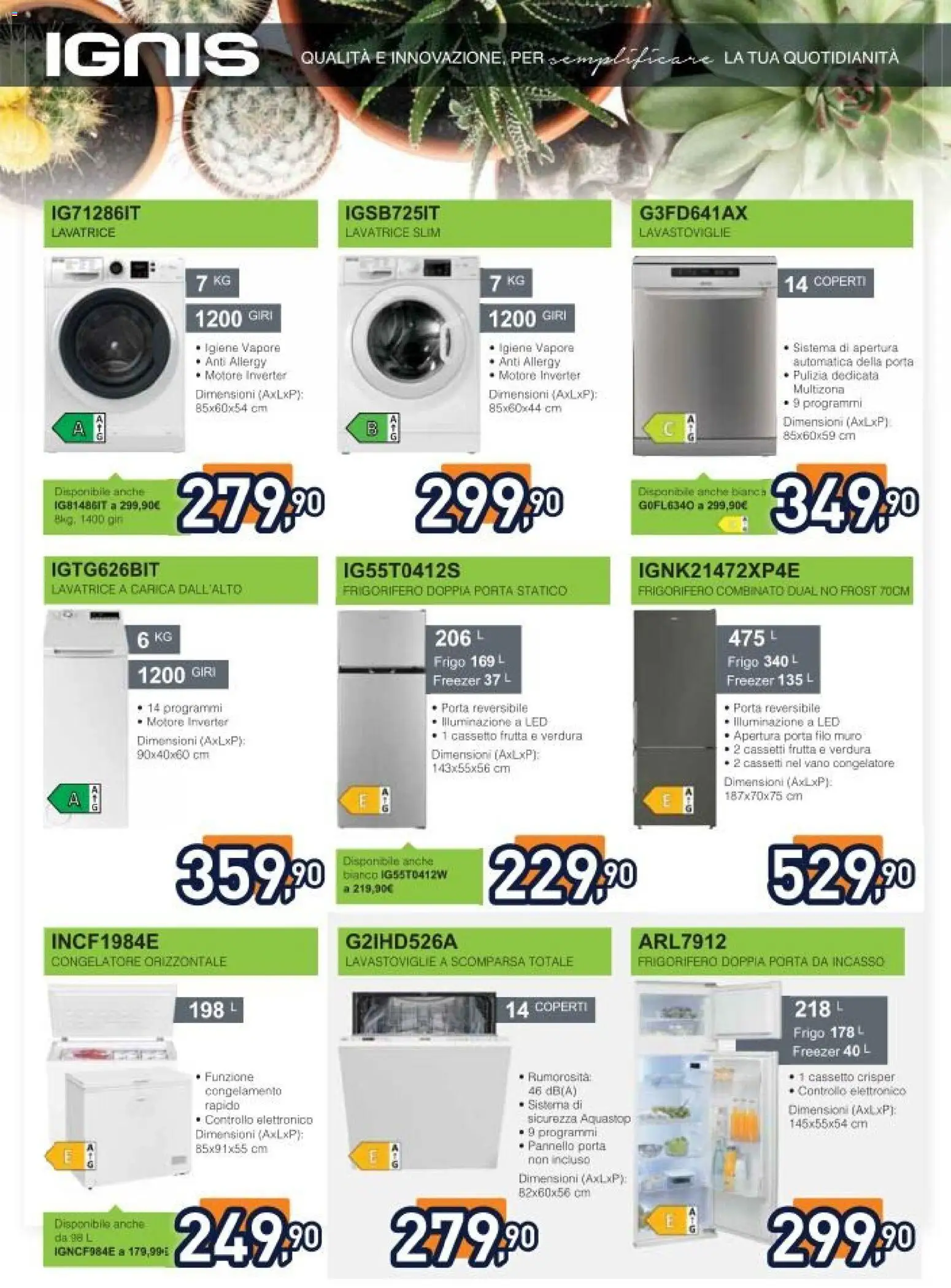 Volantino Unieuro del 17.04.2026 | Pagina: 35 | Prodotti: Gin, Lavatrice, Frigorifero, Frigorifero combinato