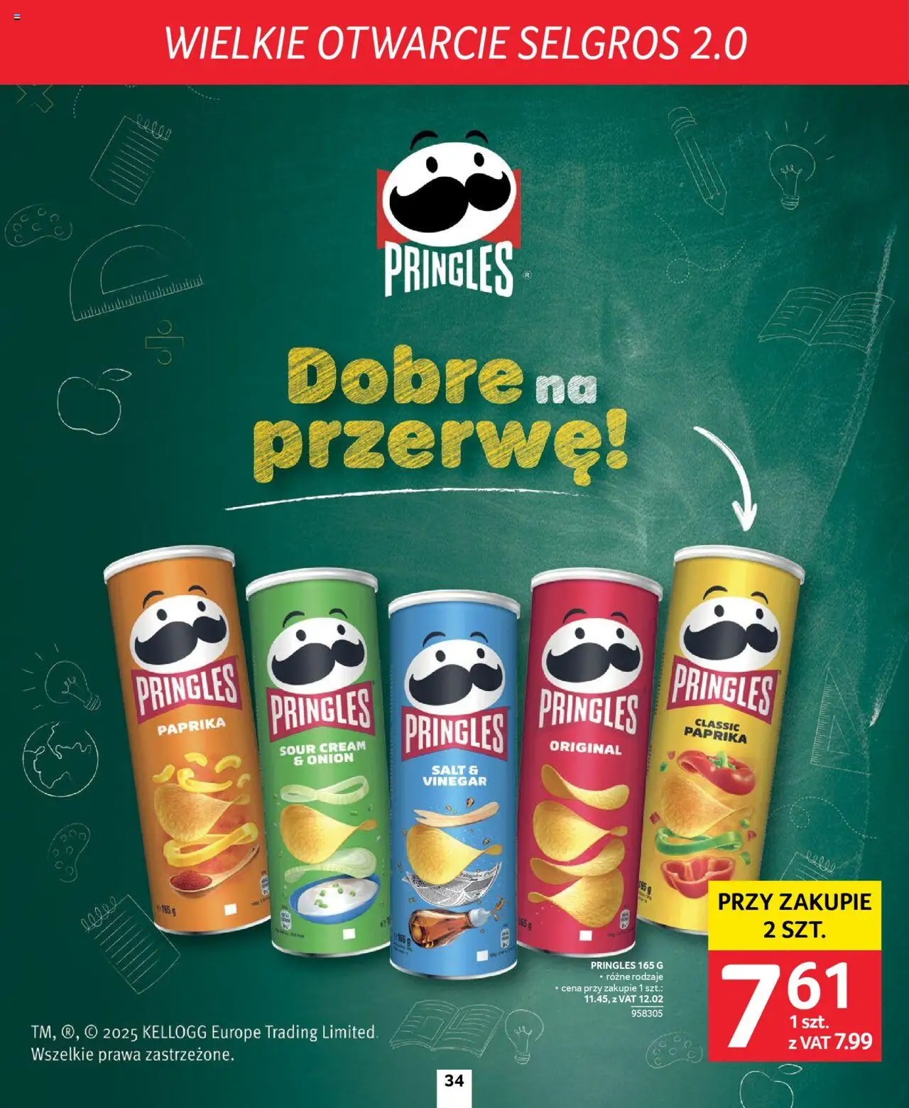 Selgros cash&carry Gazetka - Poznań markowe produkty od 09.10.2025 | Strona: 34 | Produkty: Pringles