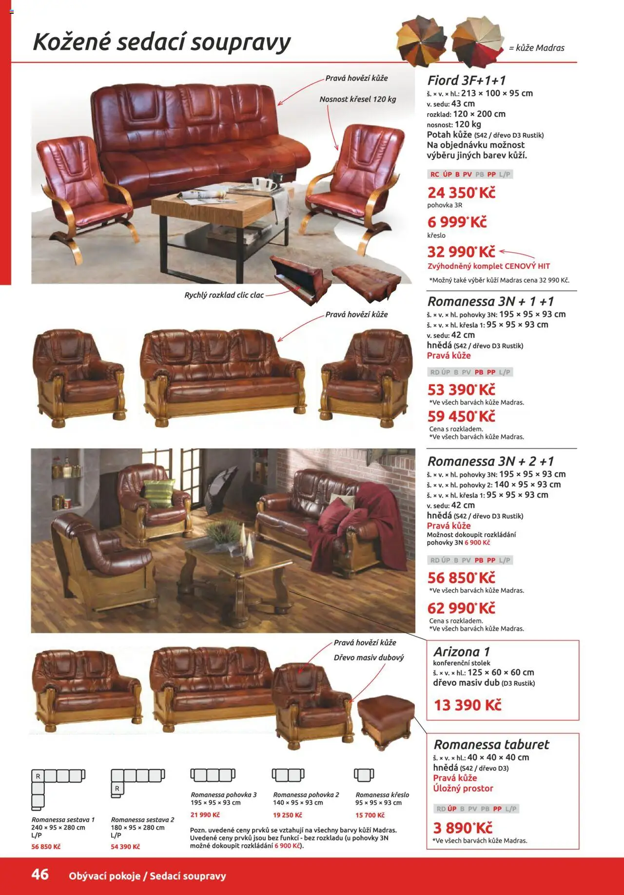 ORFA nábytek katalog 2025-2026 od 01.10.2025 | Strana: 46 | Produkty: Křesla, Taburet, Konferenční stolek, Barvy