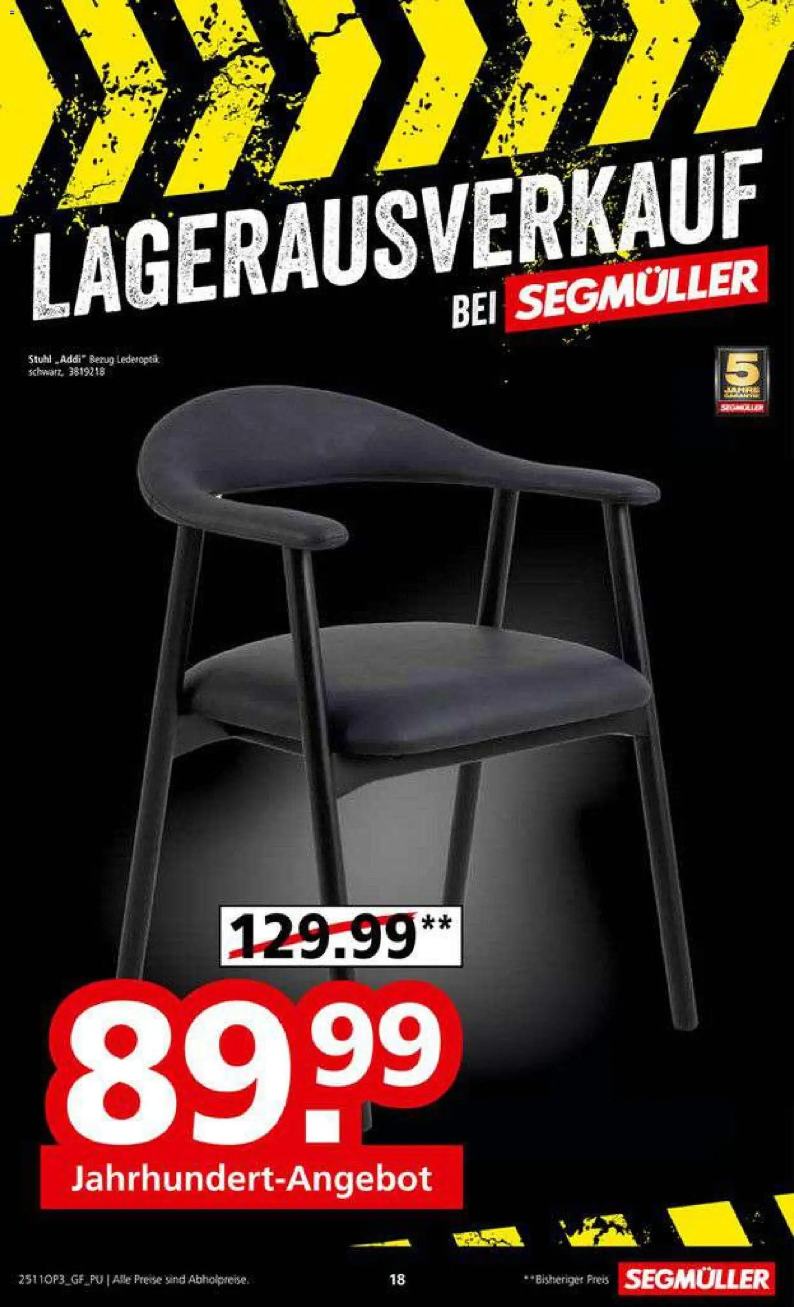 Segmüller Lagerausverkauf bei Segmüller – gültig ab 22.11.2025 | Seite: 18 | Produkte: Stuhl