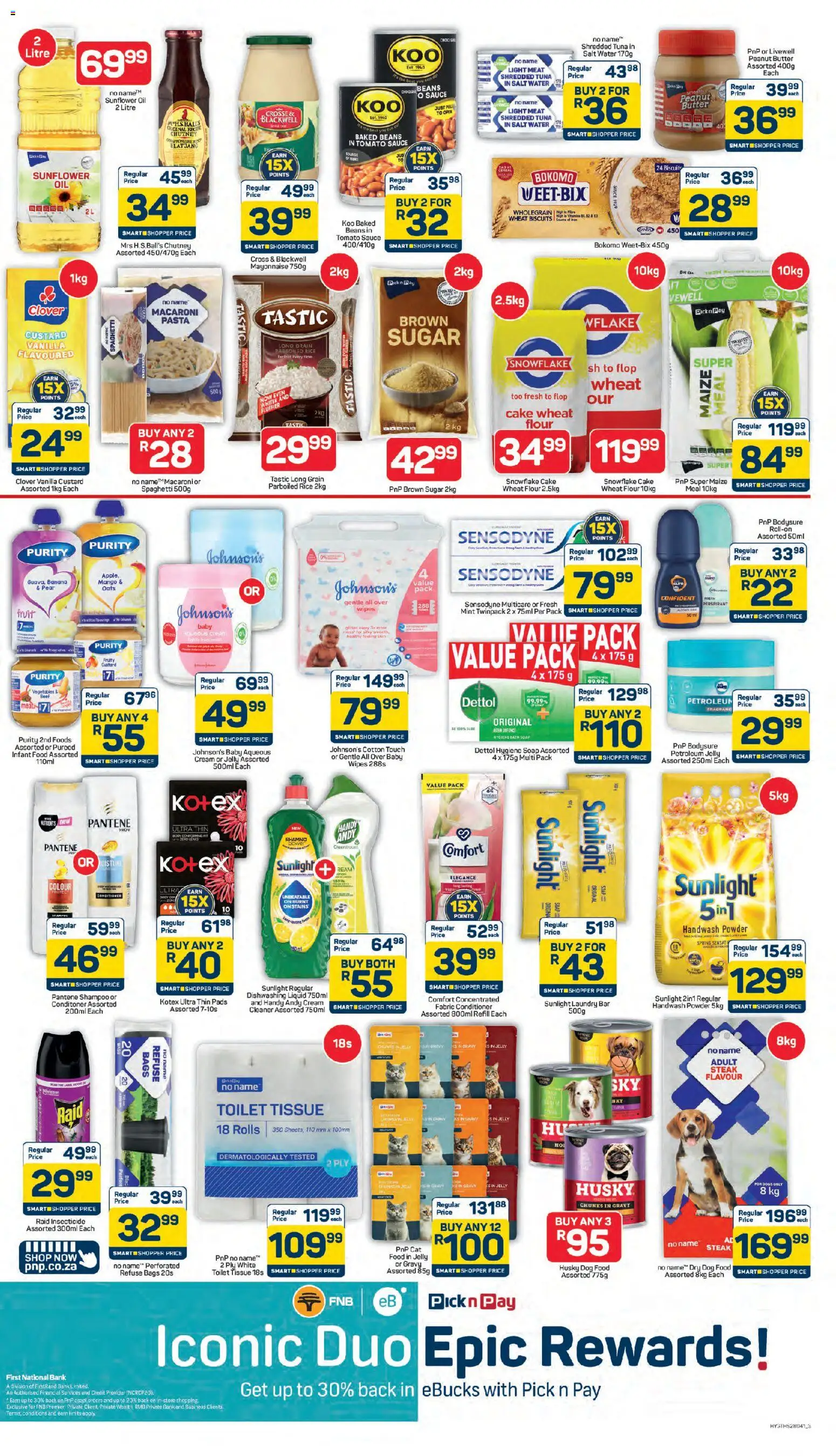 New Pick n Pay catalogue – valid from 09.04.2026 | Page: 3 | Products: Tuna, Bath, Light, Shampoo