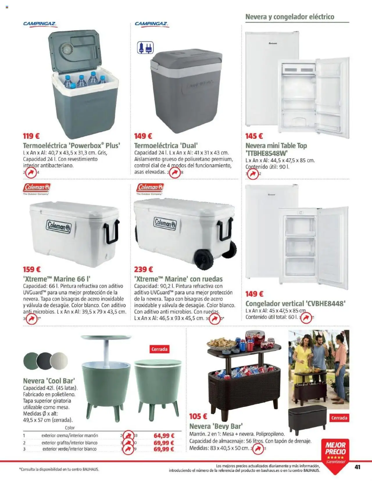 Bauhaus - Camping │ válido desde el 19.05.2025 | Página: 41 | Productos: Congelador, Nevera, Almacenaje, Mesa