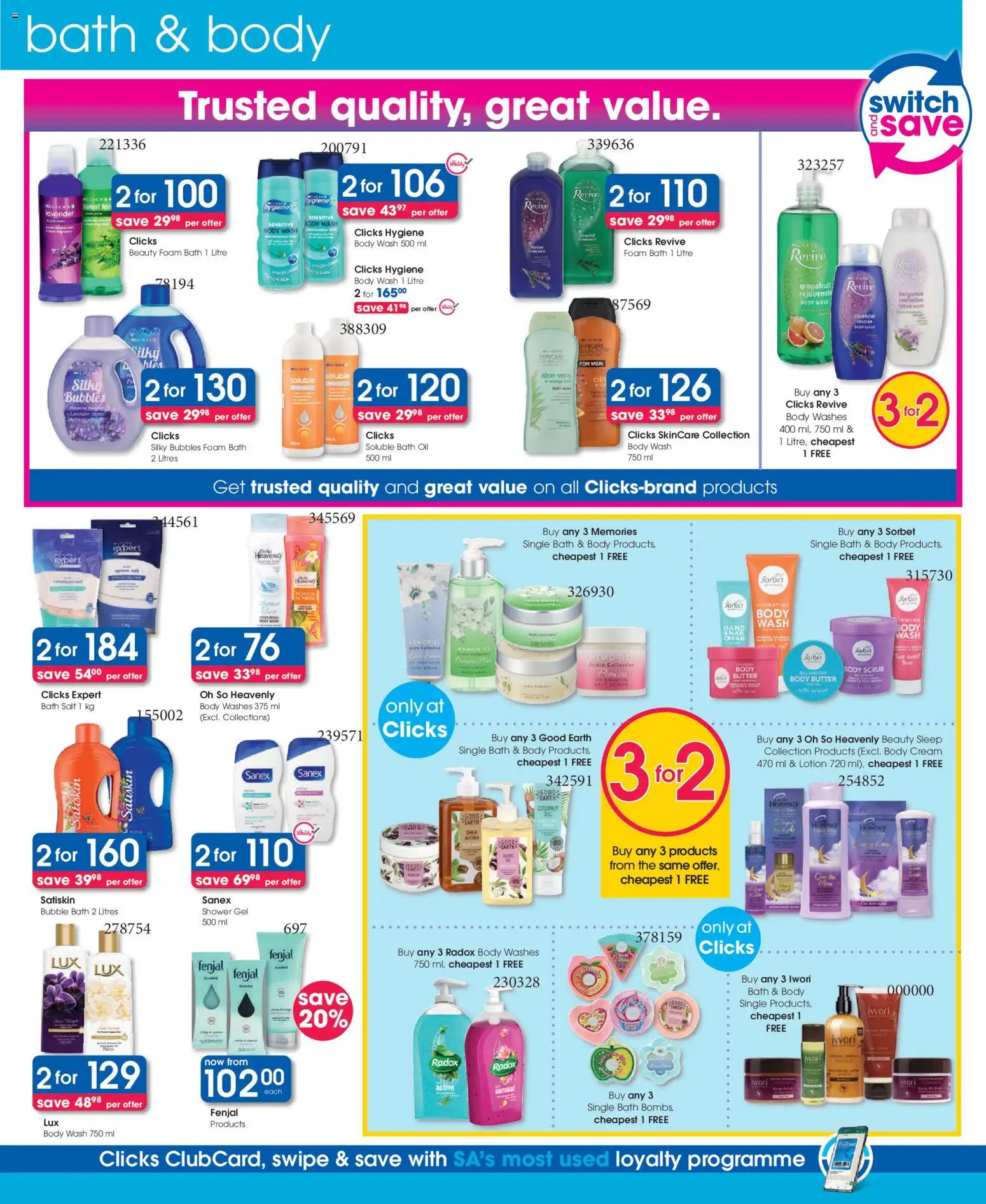 New Clicks catalogue – valid from 23.10.2025 | Page: 18 | Products: Shower, Butter, Body cream, Body wash
