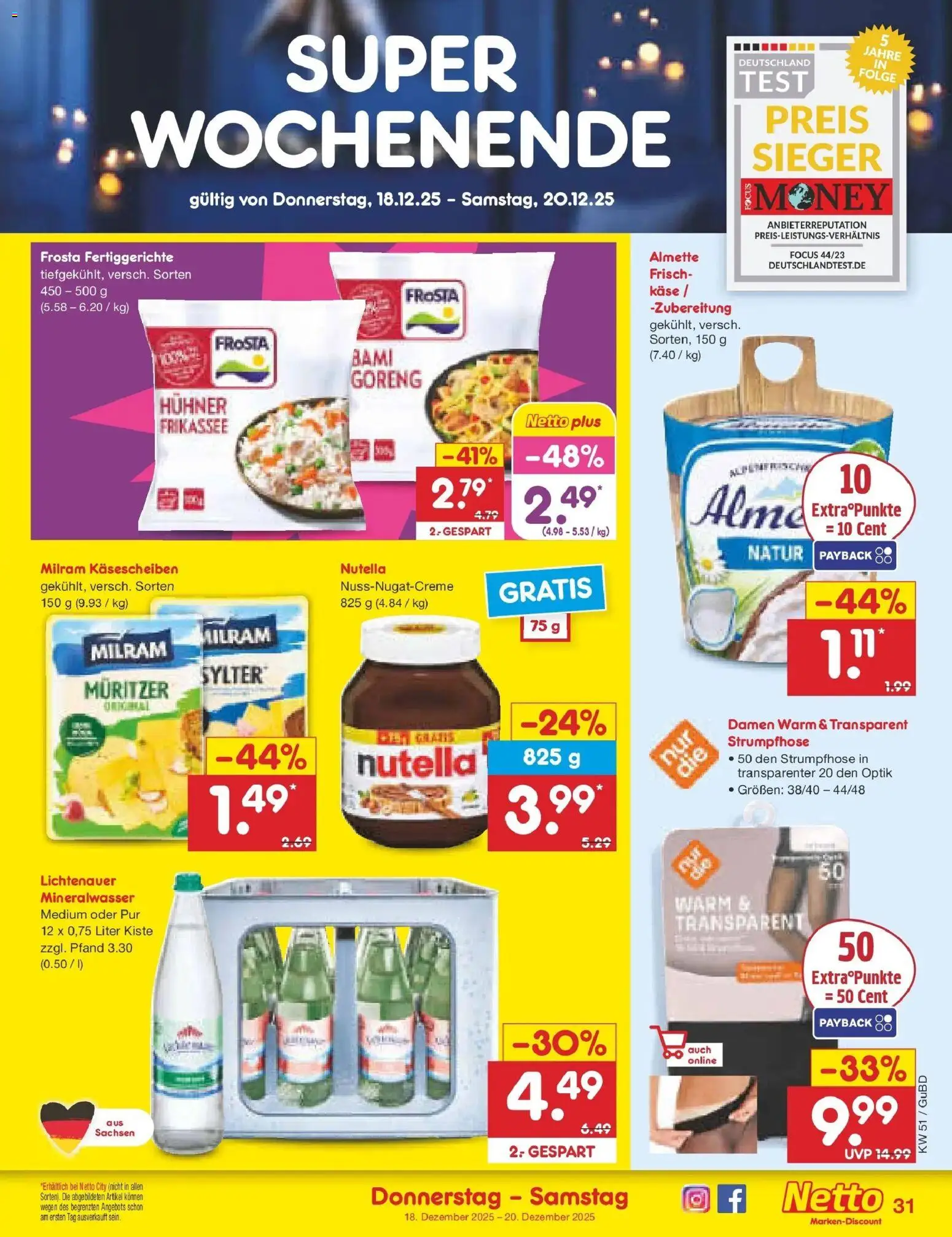 Netto Marken-Discount prospekt Augustusburg	 – gültig ab 15.12.2025 | Seite: 39 | Produkte: Almette, Frosta, Nutella, Fertiggerichte