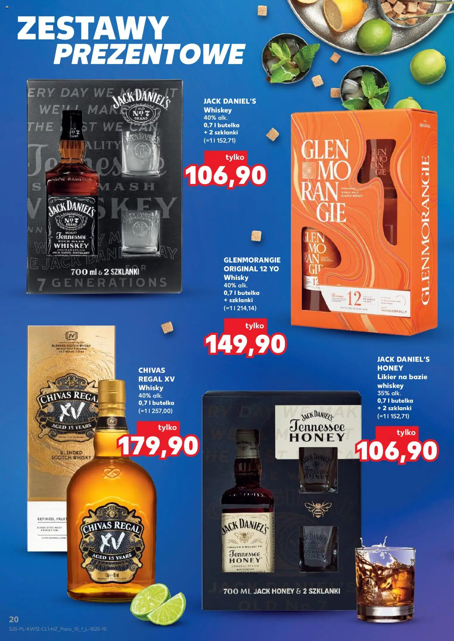 Kaufland Polsko leták - Barek od 19.03.2026 | Strana: 20 | Produkty: Whiskey, Chivas Regal, Whisky, Jack Daniel’s