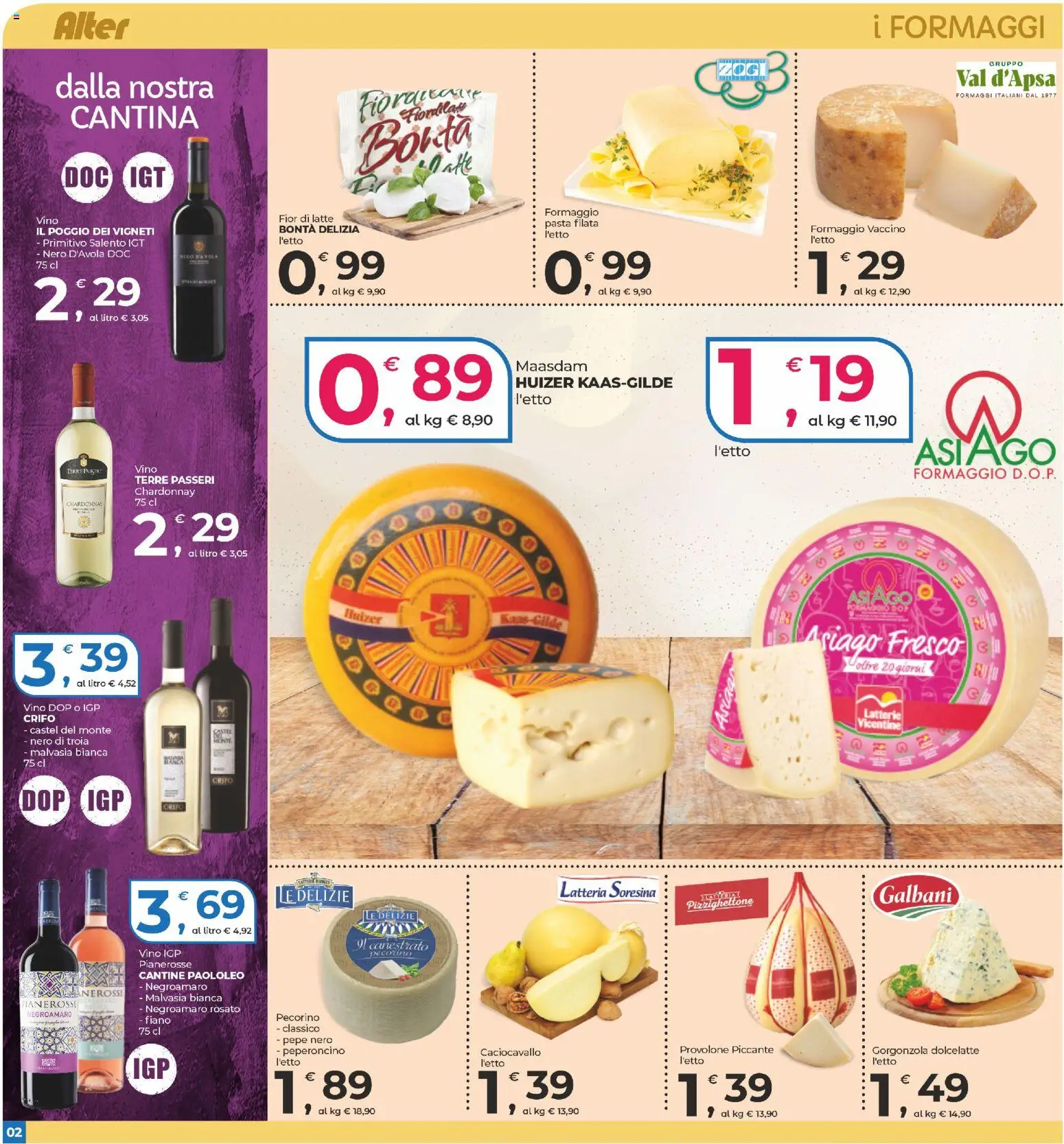 Volantino Alter Discount del 30.12.2025 | Pagina: 2 | Prodotti: Pepe, Formaggio, Vino, Gorgonzola