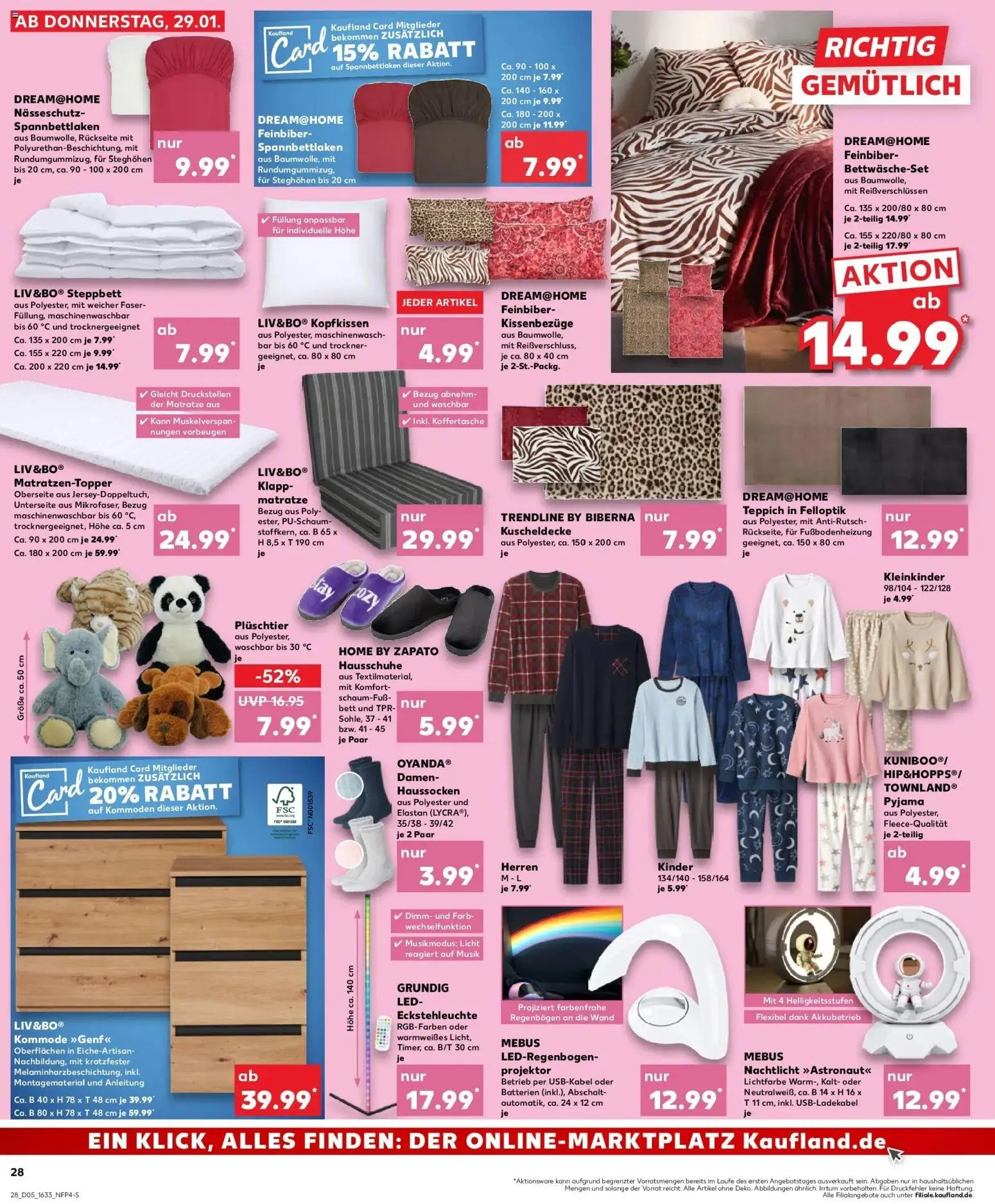 Kaufland prospekt Stuttgart	 – gültig ab 02.02.2026 | Seite: 28 | Produkte: Teppich, Nachtlicht, Pyjama, Hausschuhe