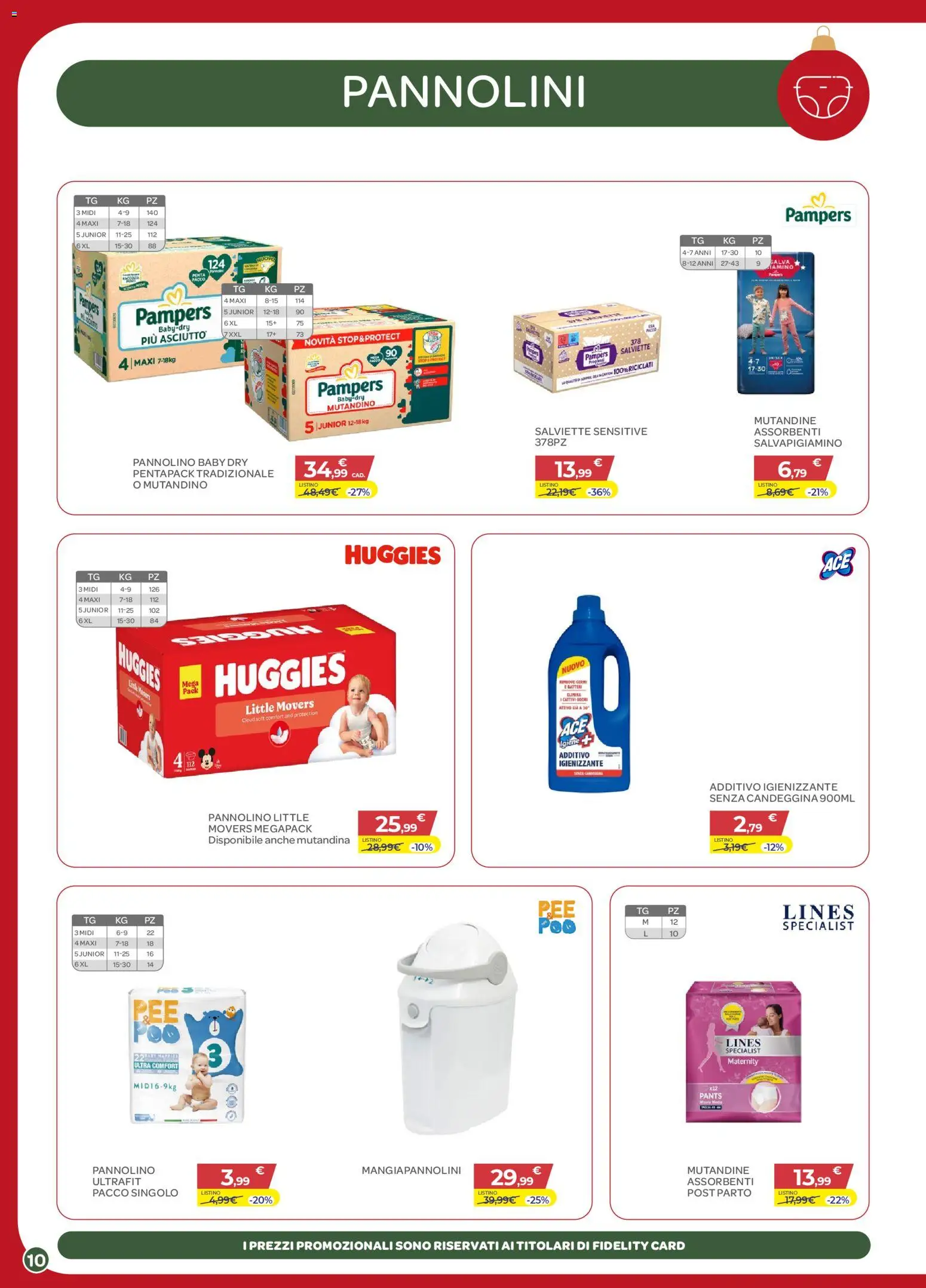 Volantino Bimbo store del 04.12.2025 | Pagina: 10 | Prodotti: Pannolini, Candeggina, Mutandine, Pampers