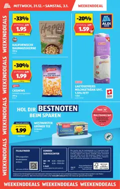 Aldi Aktionen ab 31.12.2025 gültig | Seite: 2 | Produkte: Milch, Tee, Uhr