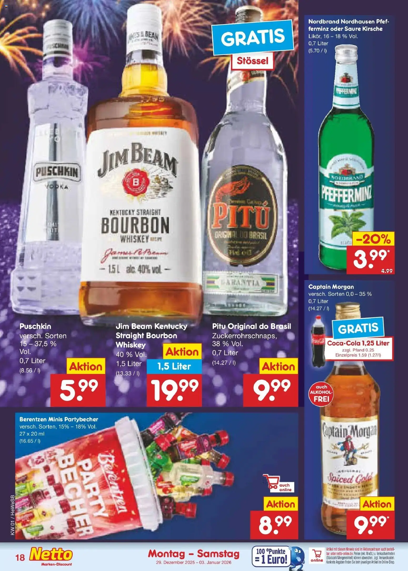 Netto Marken-Discount prospekt Hamburg	 – gültig ab 28.12.2025 | Seite: 18 | Produkte: Jim beam, Bourbon, Whiskey, Berentzen