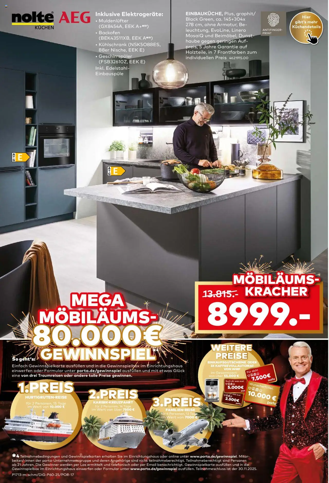 Porta! 60 Küchentester gesucht - Bielefeld – gültig ab 12.10.2025 | Seite: 6 | Produkte: Kühlschrank, Backofen, Kaffeevollautomat, Kuchen