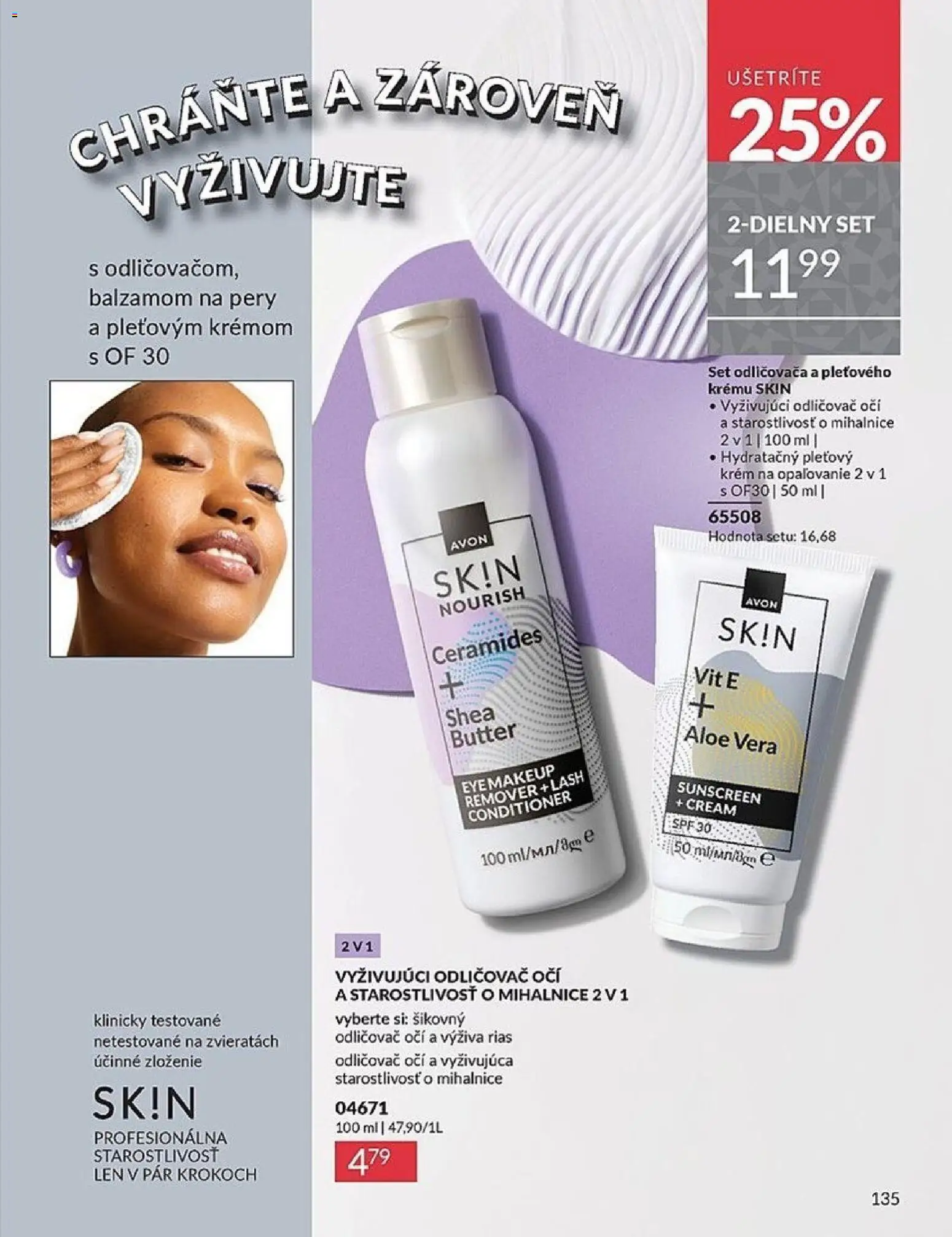 Nové Avon akcie – leták je platný od 01.11.2025 | Strana: 135 | Produkty: Odličovač, Odličovač očí, Krém
