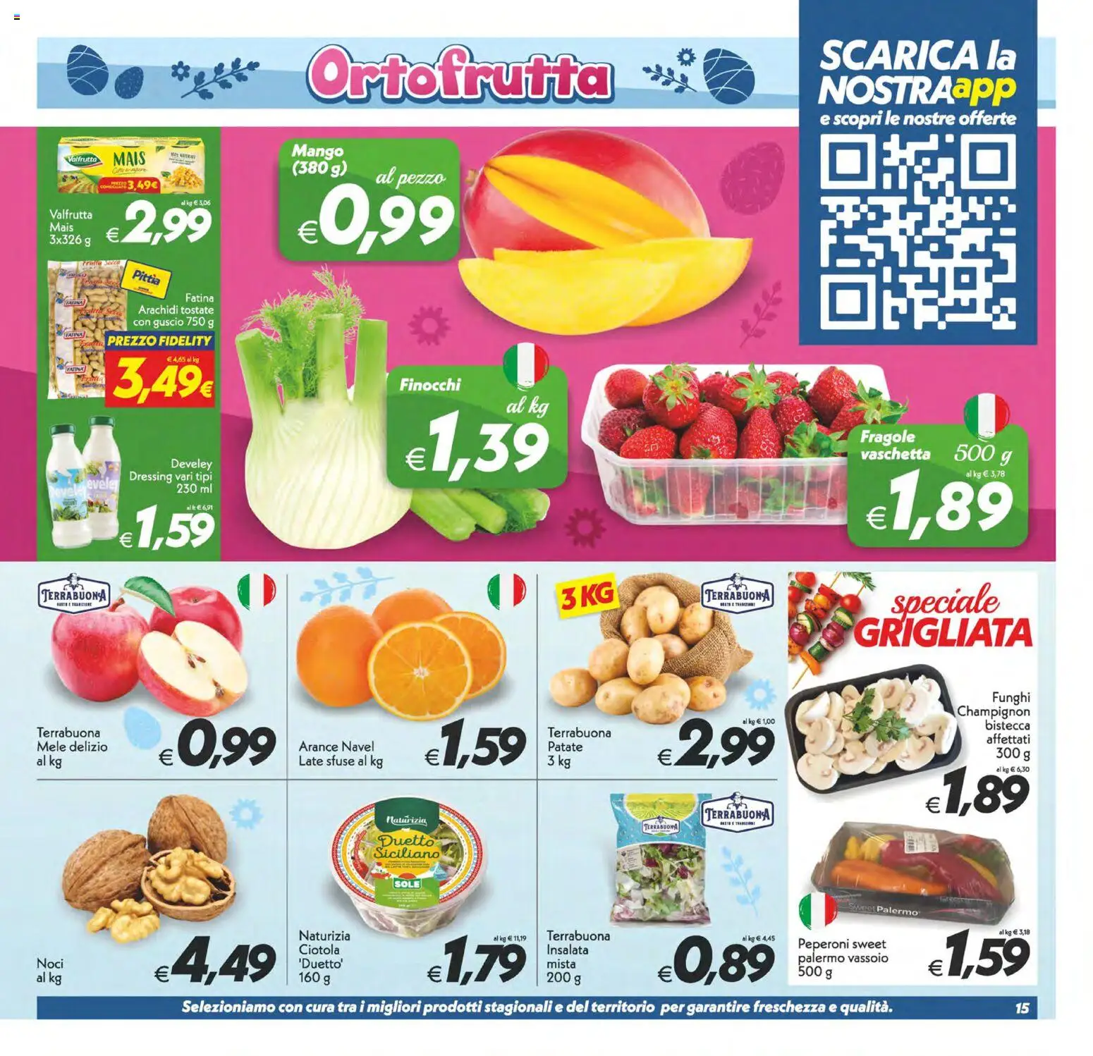 Volantino SuperConveniente del 27.03.2026 | Pagina: 15 | Prodotti: Mele, Arance, Insalata, Farina