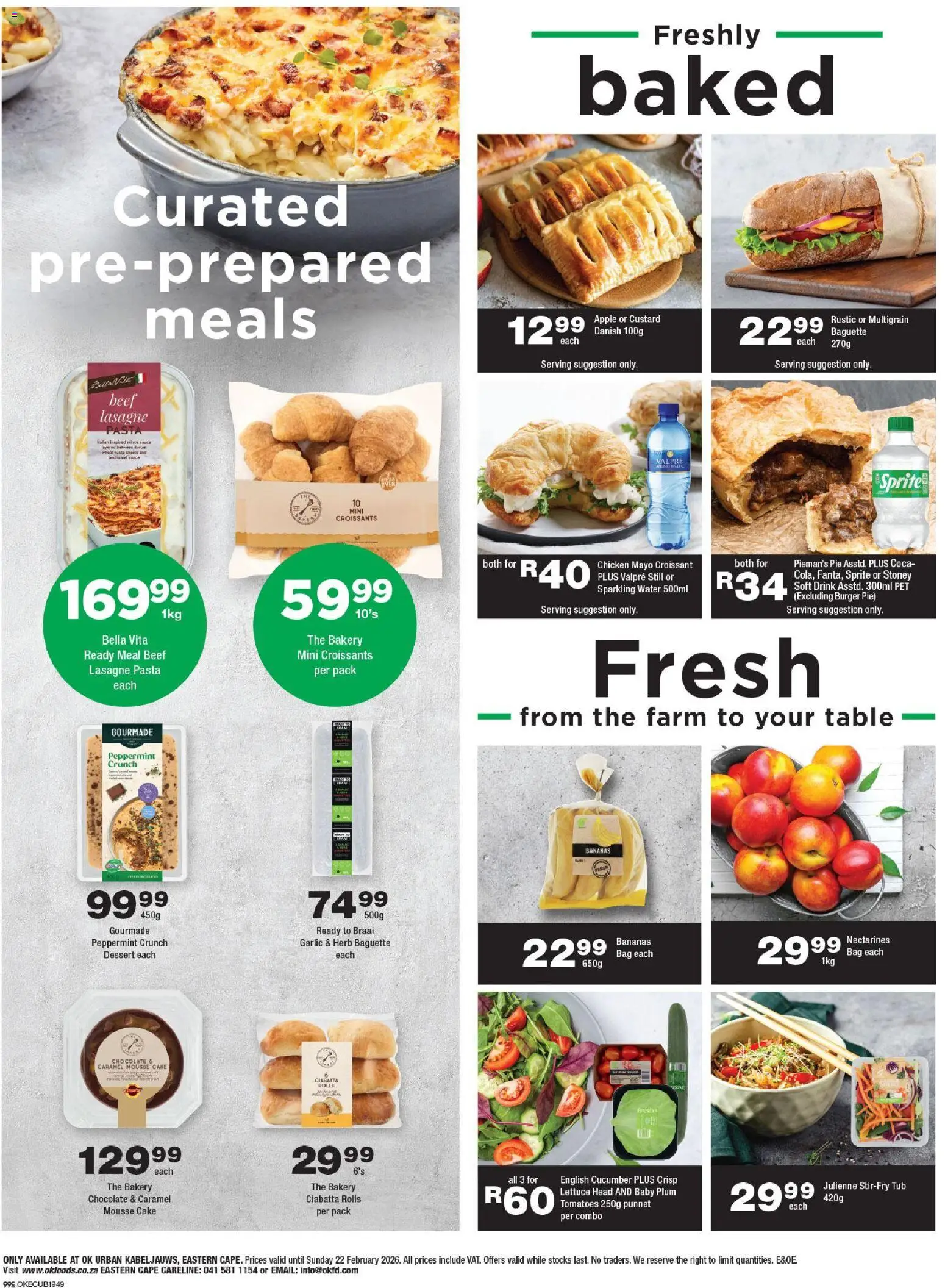 New OK Foods catalogue – valid from 11.02.2026 | Page: 2 | Products: Bananas, Lettuce, Nectarines, Caramel
