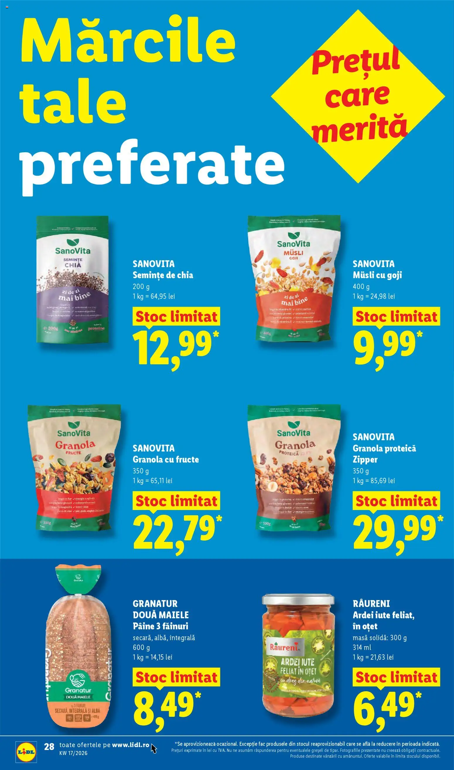 Noul catalog Lidl – valabil de la 20.04.2026 | Pagină: 28 | Produse: Masă, Semințe, Pâine, Fructe