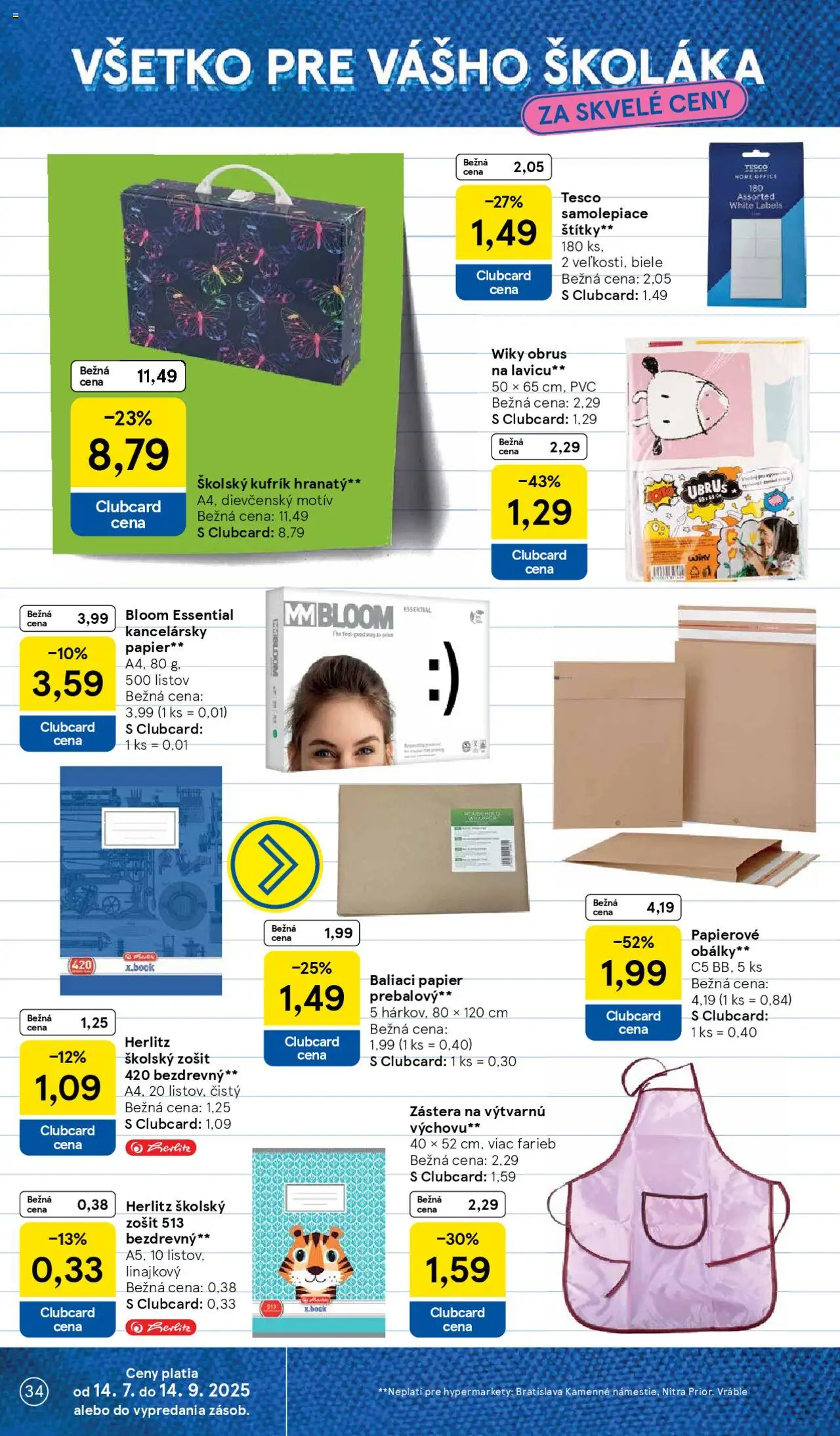 Tesco Hypermarket - leták │ platný od 06.08.2025 | Strana: 34 | Produkty: Zošit, Notebook