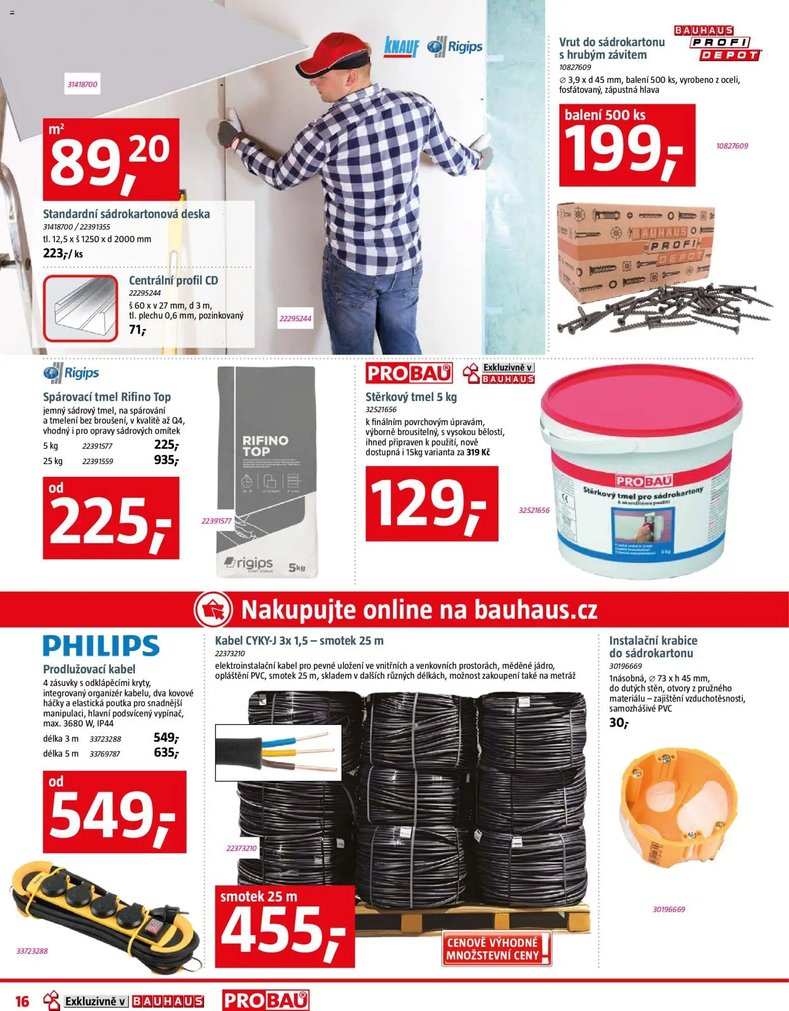 Bauhaus leták od 09.01.2026 | Strana: 16 | Produkty: Kabel, Krabice, Cd, Prodlužovací kabel