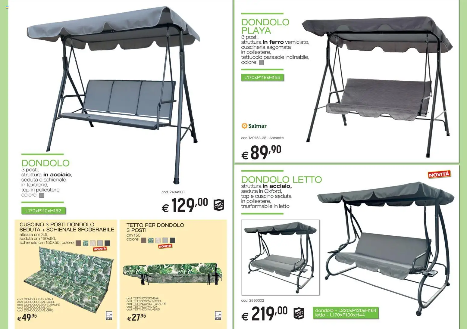 Volantino Brico OK del 05.03.2026 | Pagina: 12 | Prodotti: Dondolo, Top, Letto, Cuscino