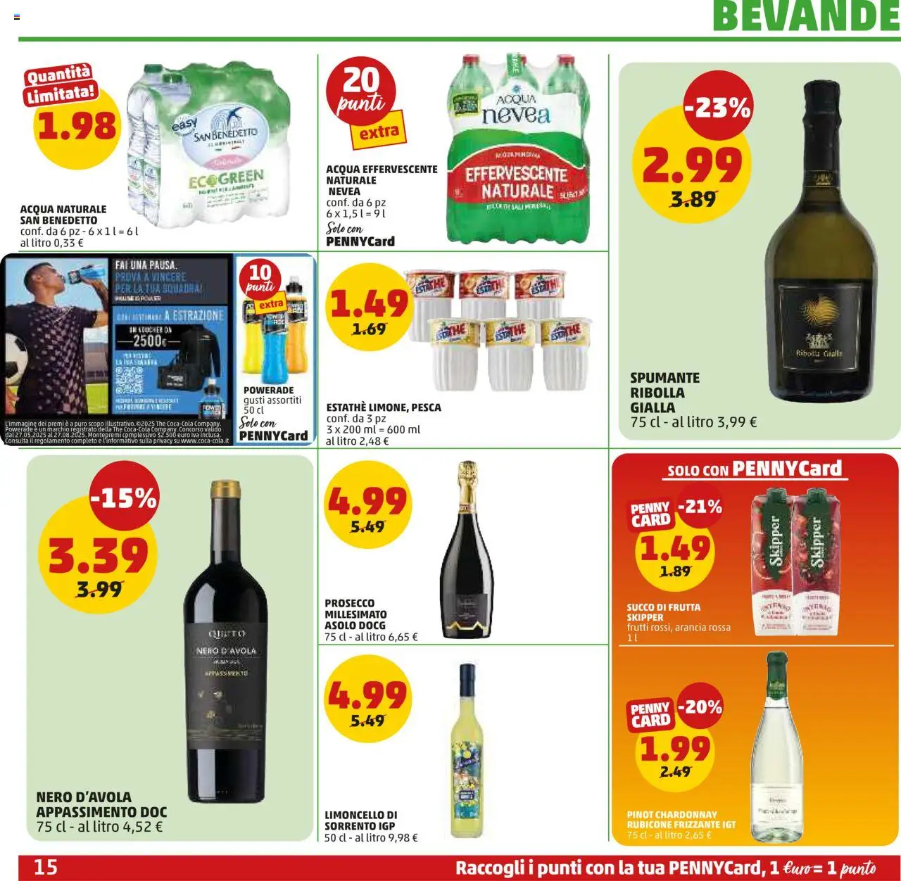 Volantino PENNY del 14.08.2025 | Pagina: 15 | Prodotti: Prosecco, Acqua naturale, Arancia, Limoncello