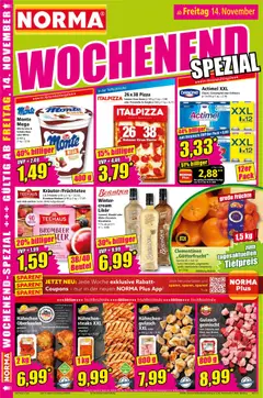 Norma Prospekt 	 ab 10.11.2025 gültig | Seite: 16 | Produkte: Actimel, Likör, Gulasch, Berentzen