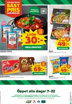 Coop Daglivs reklamblad aktuell från 08.09.2025 | Sida: 12 | Produkter: Lax, Ost, Citron, Spel