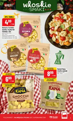 Pogląd oferty "POLOmarket Gazetka - Włochy" - ważna od 11.02.2026 | Strona: 3 | Produkty: Tortellini, Szynka, Szpinak, Makarony