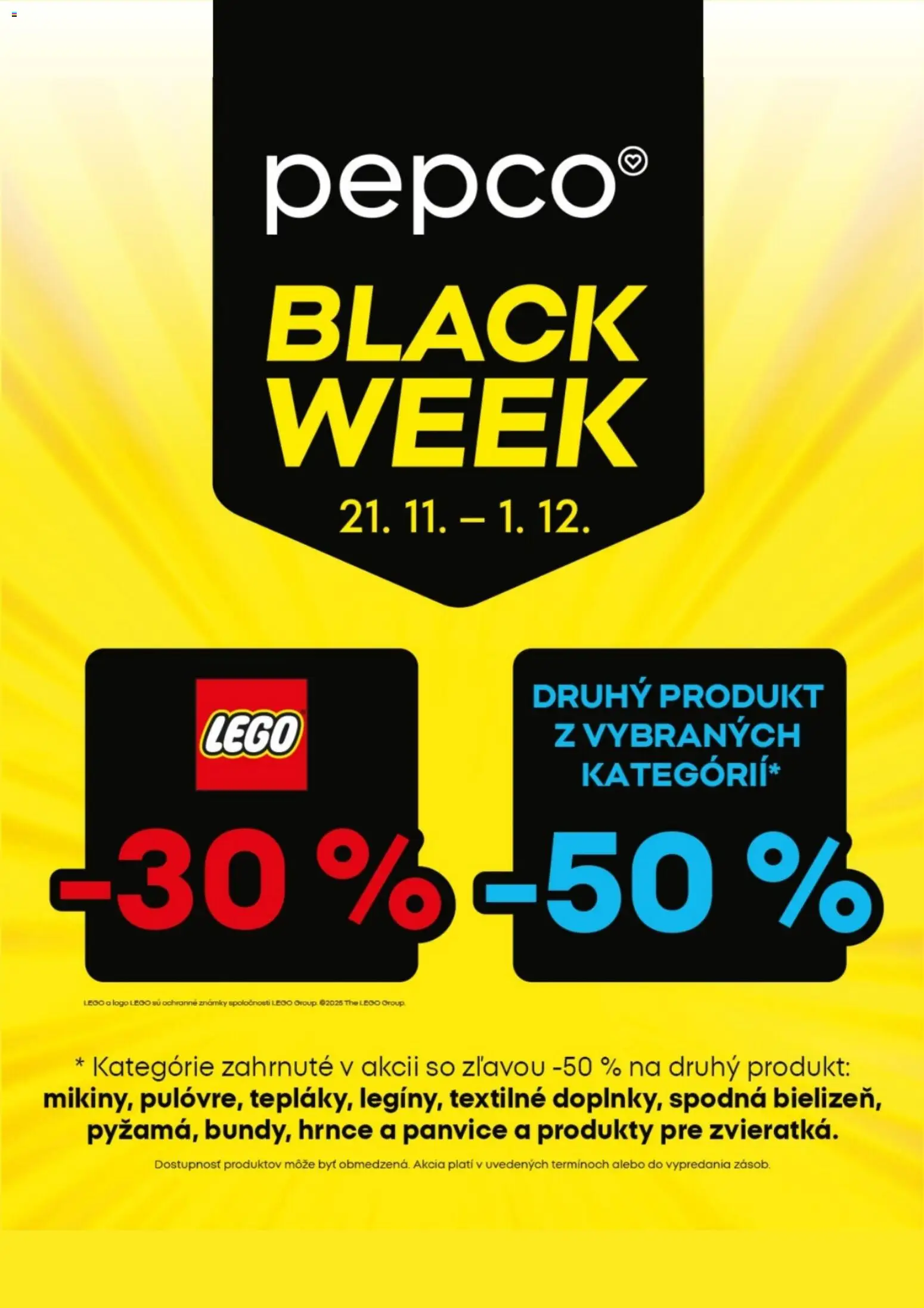 Nové Pepco akcie – leták je platný od 21.11.2025 | Strana: 1 | Produkty: LEGO