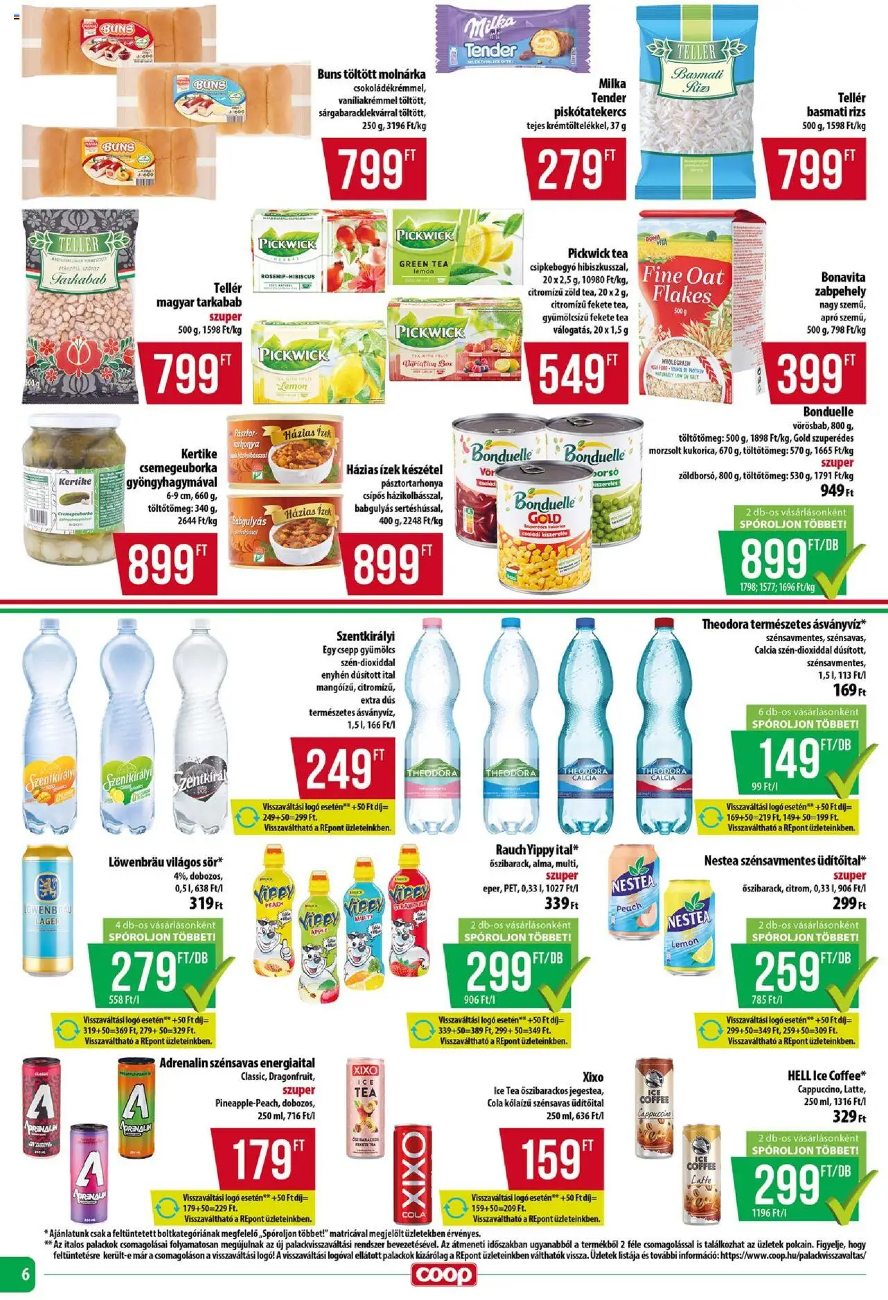 COOP akciós ujság - amely érvényes a következő dátumtól: 25.09.2025 | Oldal: 6 | Termékek: Tarhonya, Cola, Basmati rizs, Készétel