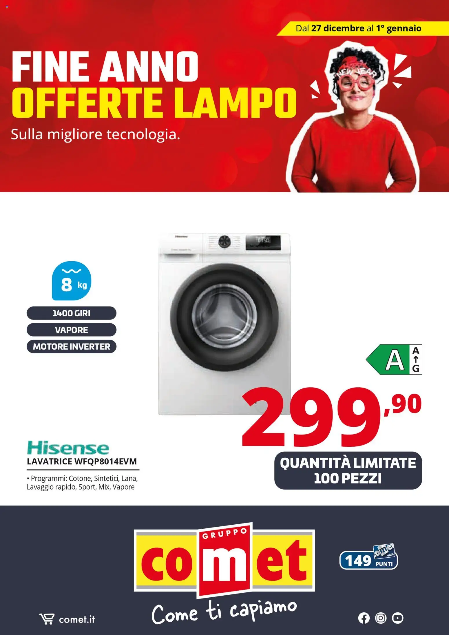 Volantino Comet del 27.12.2025 | Pagina: 57 | Prodotti: Lavatrice