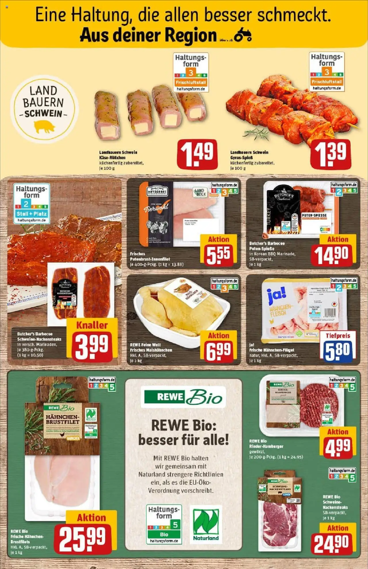 Rewe prospekt Heidenheim	 - gültig ab dem 22.06.2025 | Seite: 8 | Produkte: Nackensteaks, Hahnchen, Fleisch