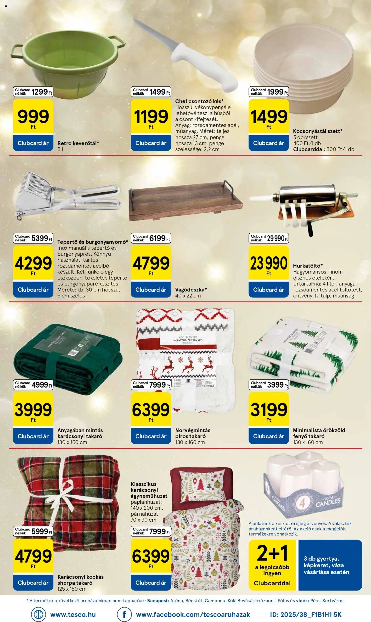 Tesco akciós ujság - amely érvényes a következő dátumtól: 13.11.2025 | Oldal: 38 | Termékek: Párnahuzat, Takaró, Váza, Ágyneműhuzat