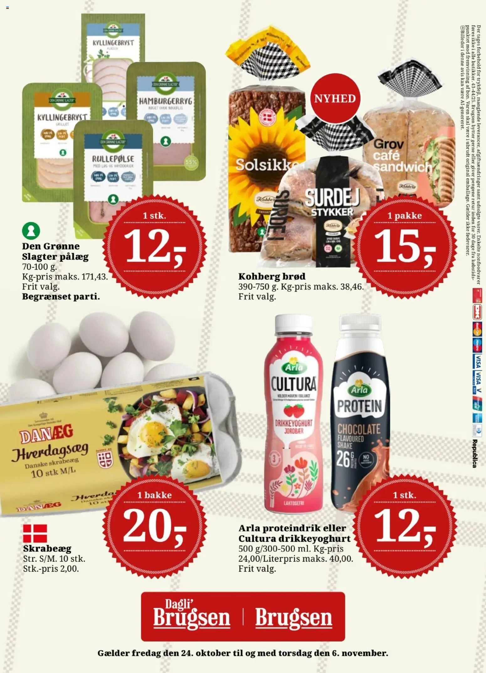 Dagli'Brugsen tilbudsavis – gyldig fra 24.10.2025 | Side: 22 | Produkter: Brød, Jordbær, Vestido de festa, Pålæg