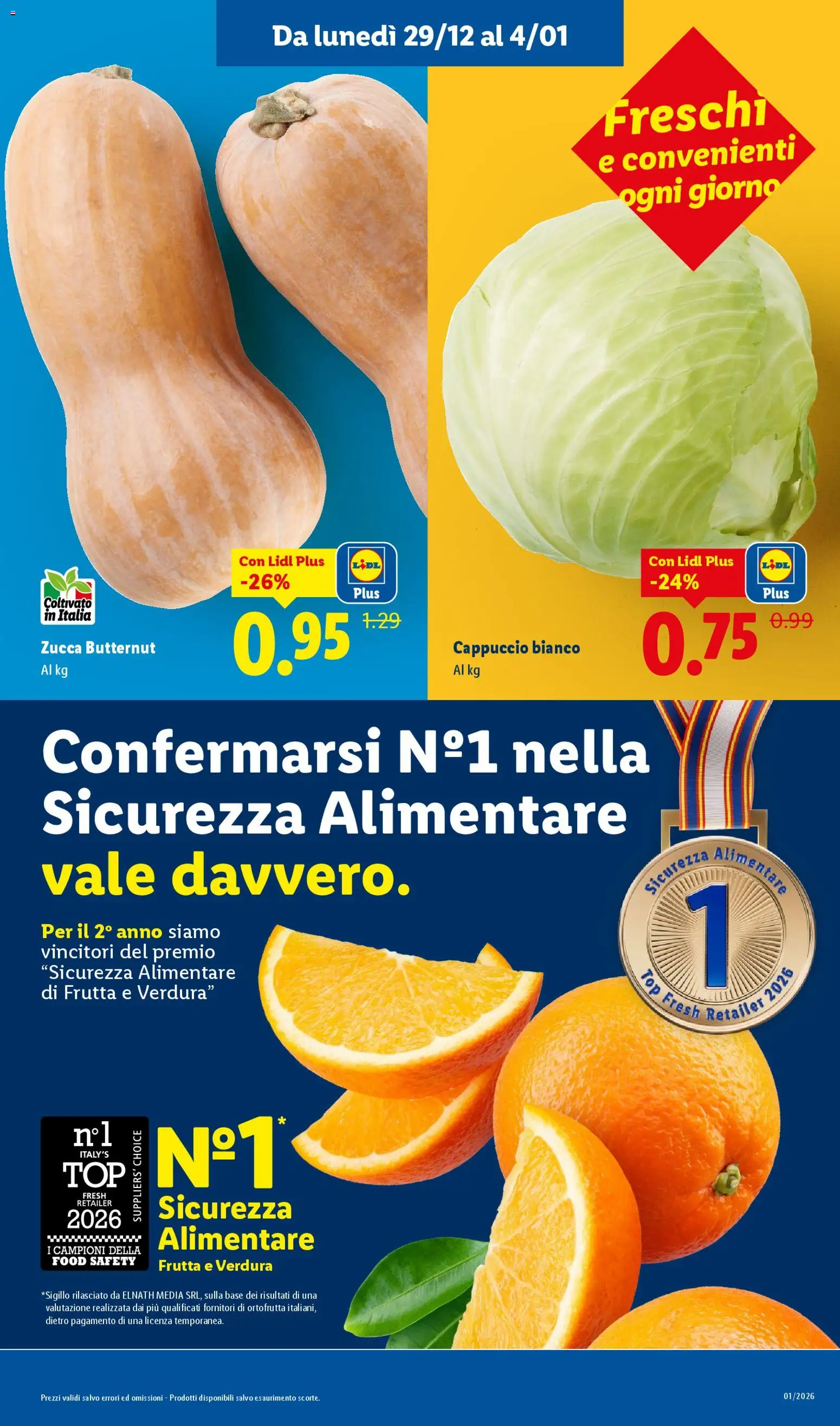 Volantino Lidl del 29.12.2025 | Pagina: 3 | Prodotti: Frutta, Top, Zucca, Cappuccio