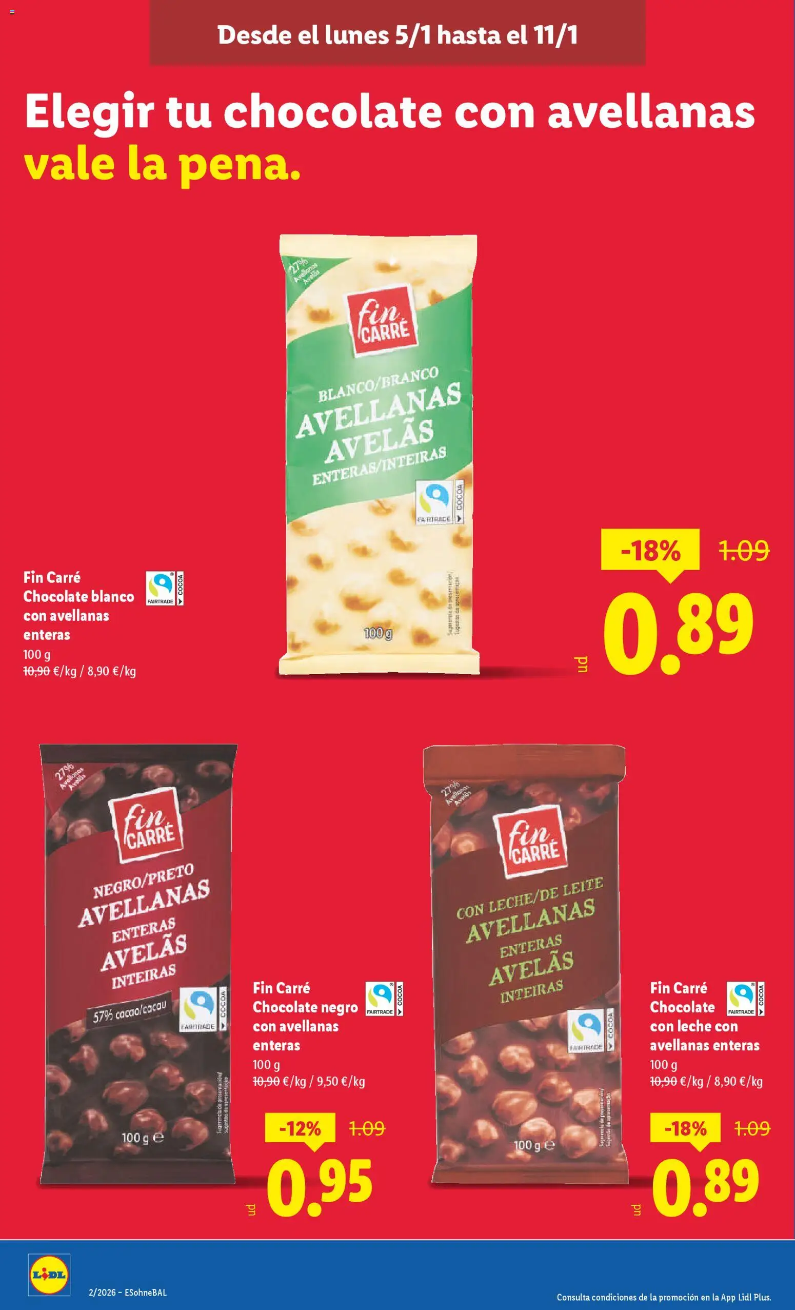Lidl folleto │ válido desde el 05.01.2026 | Página: 18 | Productos: Leche, Chocolate, Chocolate con leche