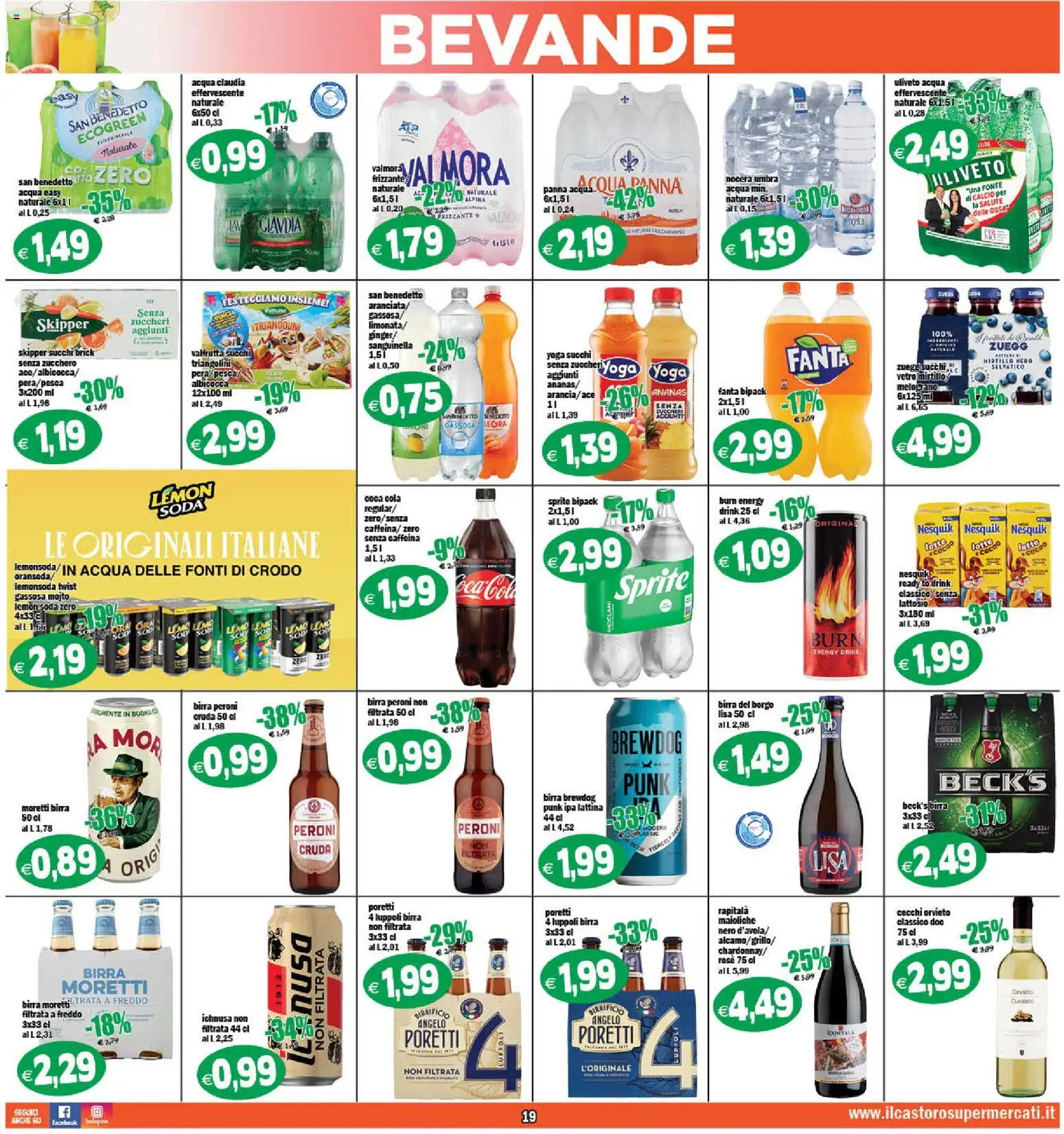 Volantino Il Castoro del 18.11.2025 | Pagina: 19 | Prodotti: Panna, Ananas, Acqua naturale, Coca Cola