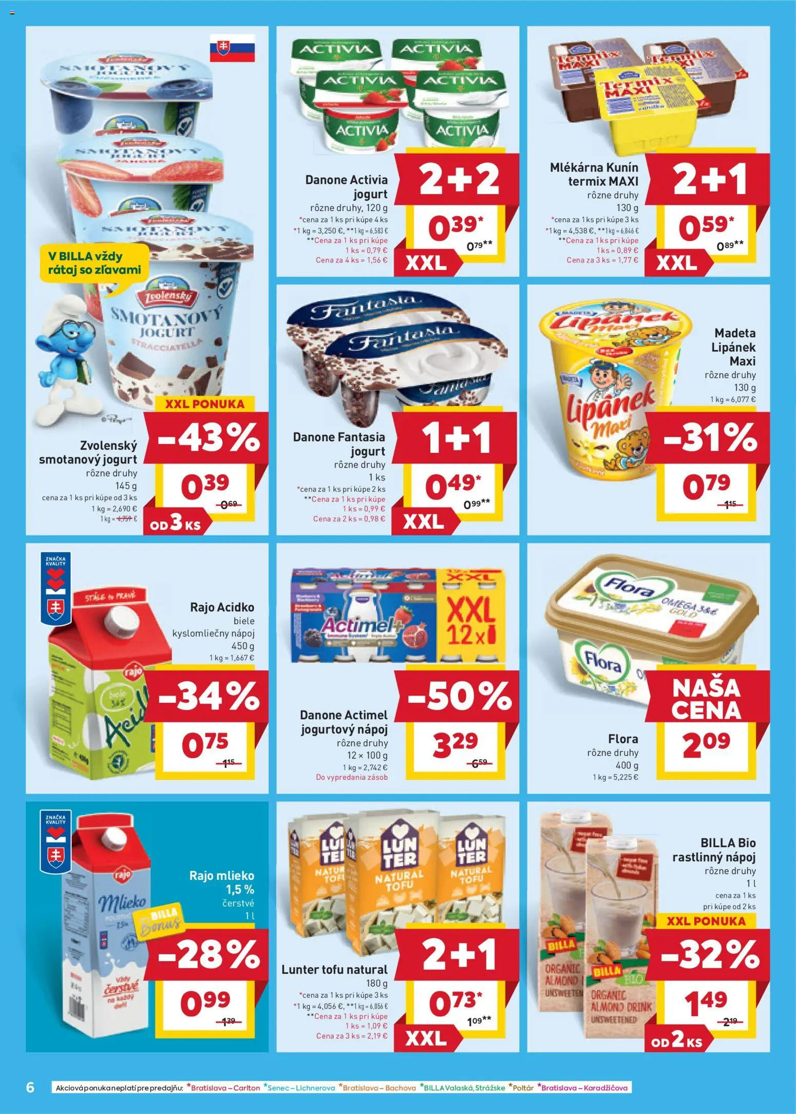 Nové Billa akcie – leták je platný od 12.11.2025 | Strana: 6 | Produkty: Mlieko, Jogurt, Acidko, Actimel