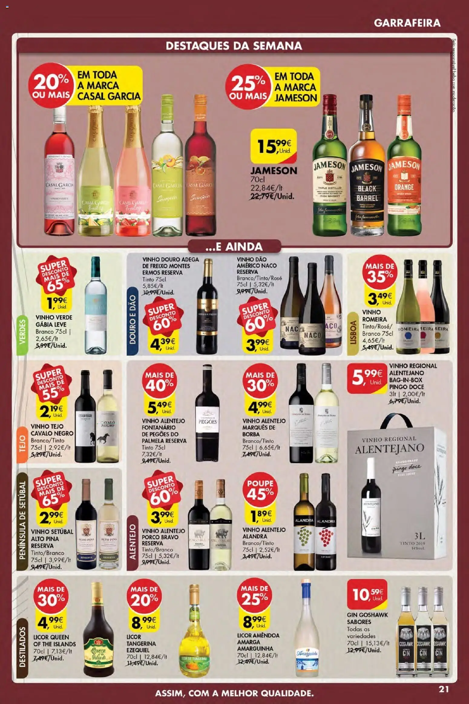 Pingo Doce Poupe Esta Semana Açores │ válido de 05.03.2026 | Página: 21 | Produtos: Licor, Vinho, Gin, Alto pina reserva