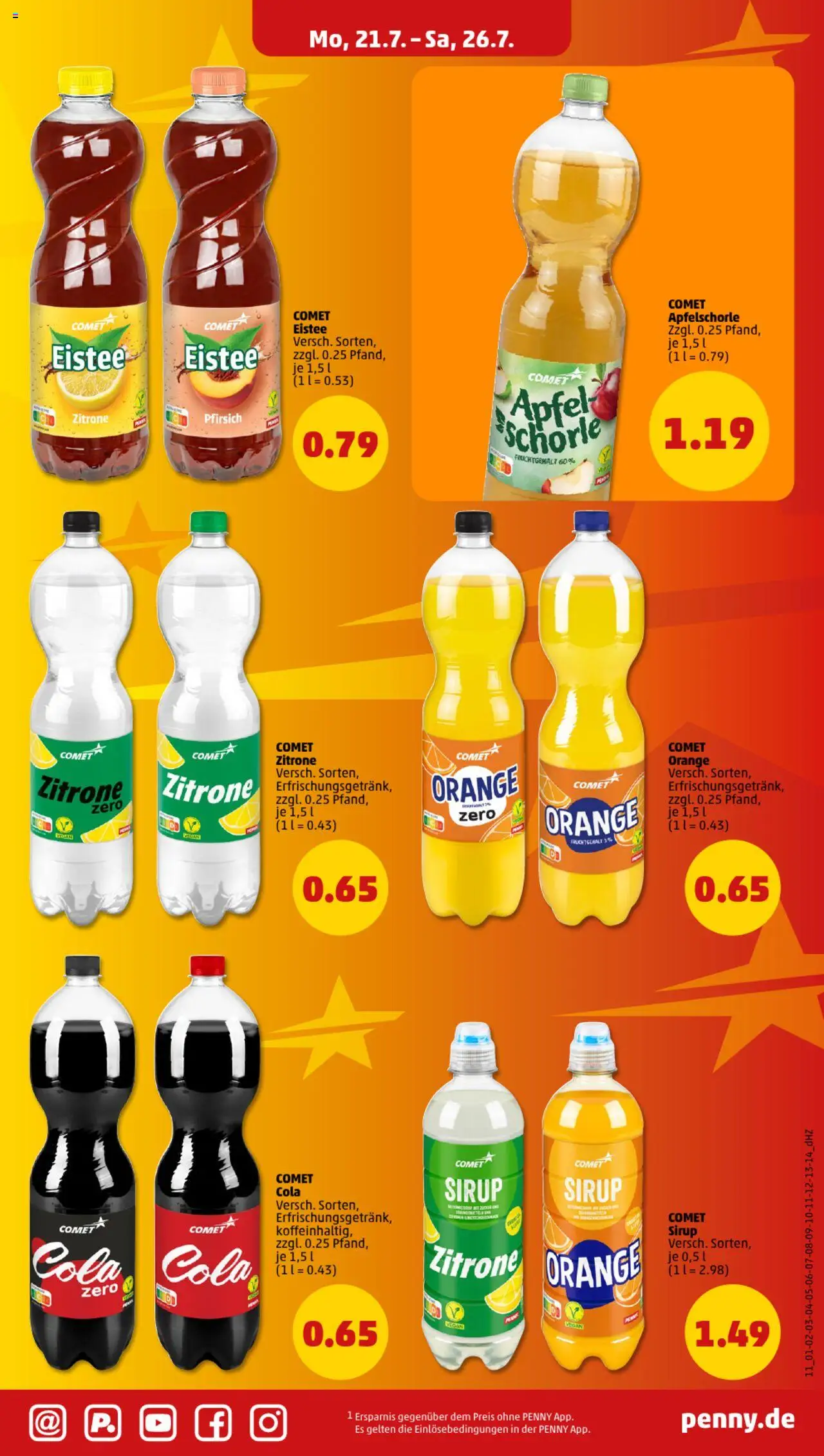 Penny Prospekt 	 - gültig ab dem 21.07.2025 | Seite: 11 | Produkte: Cola, Äpfel, Sirup, Zitrone